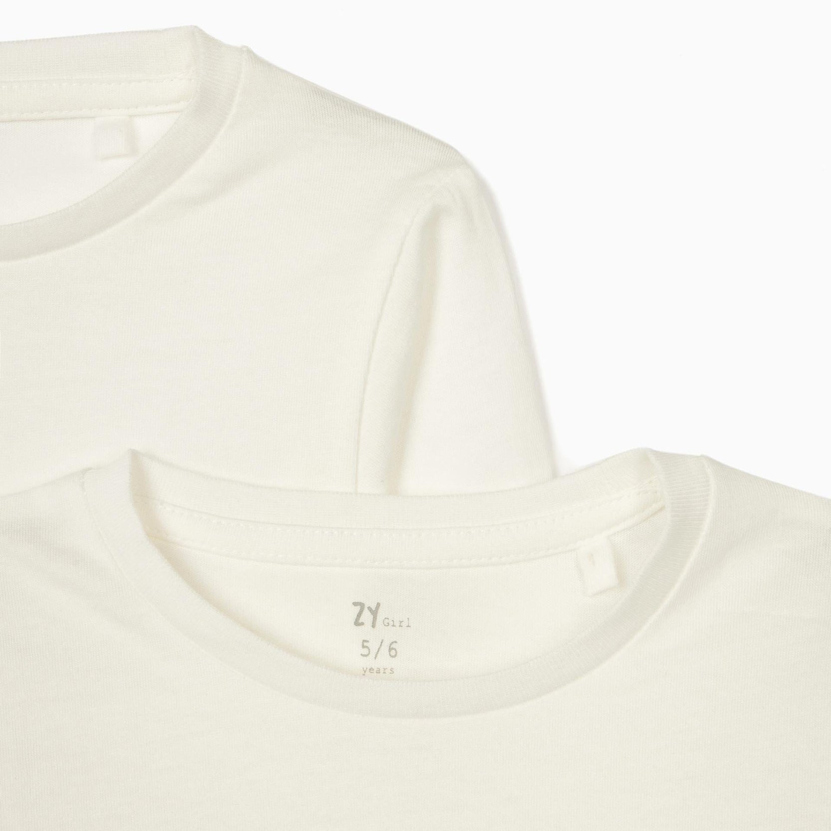 2 Long Sleeve Tops for Girls, White