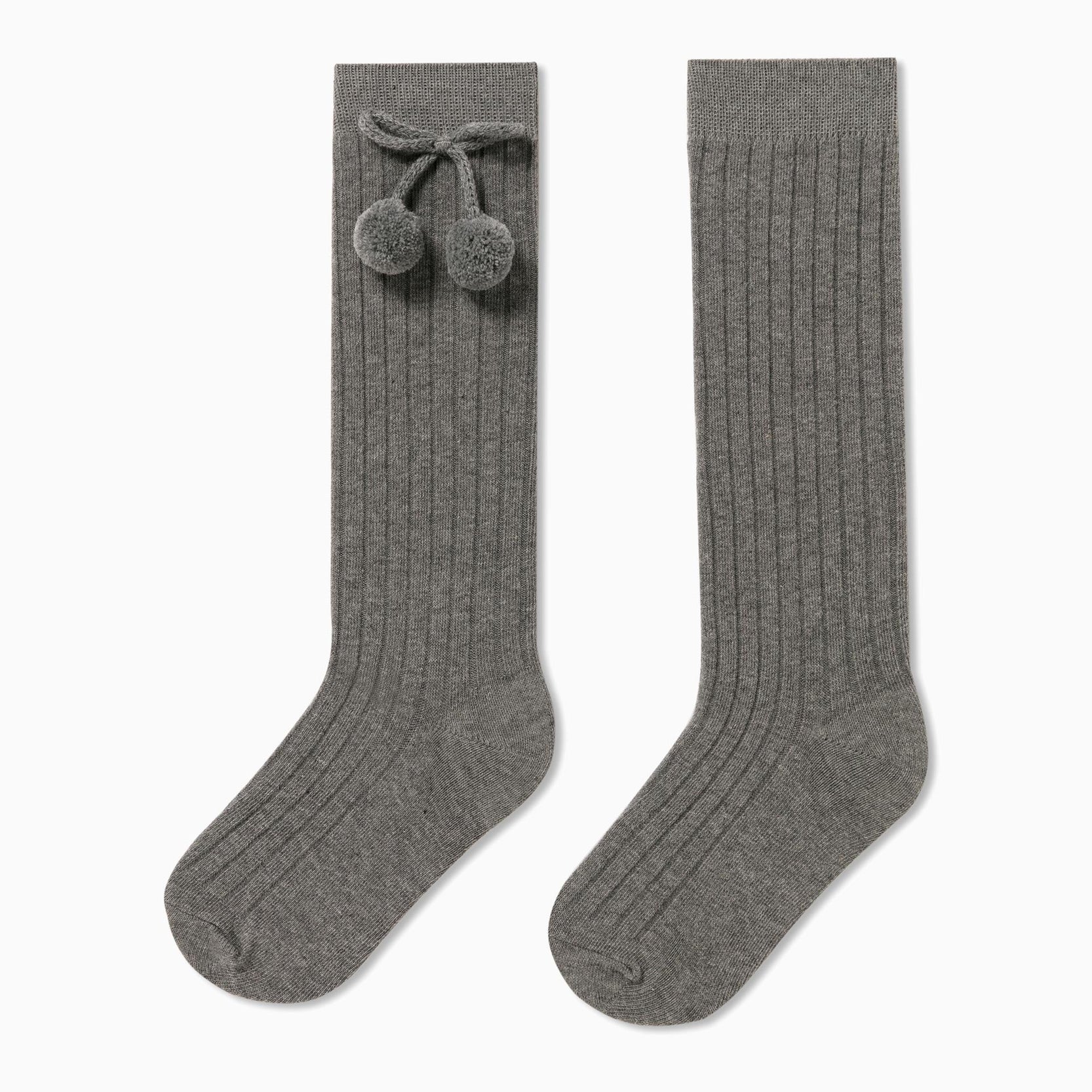 Knee-High Socks with Bow & Pompom