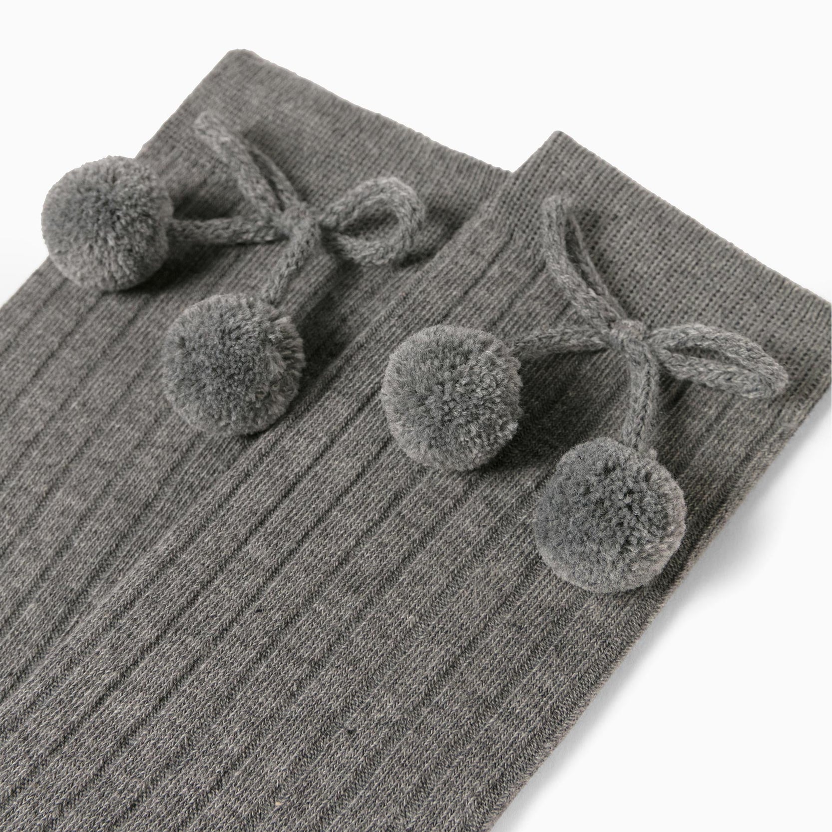 Knee-High Socks with Bow & Pompom