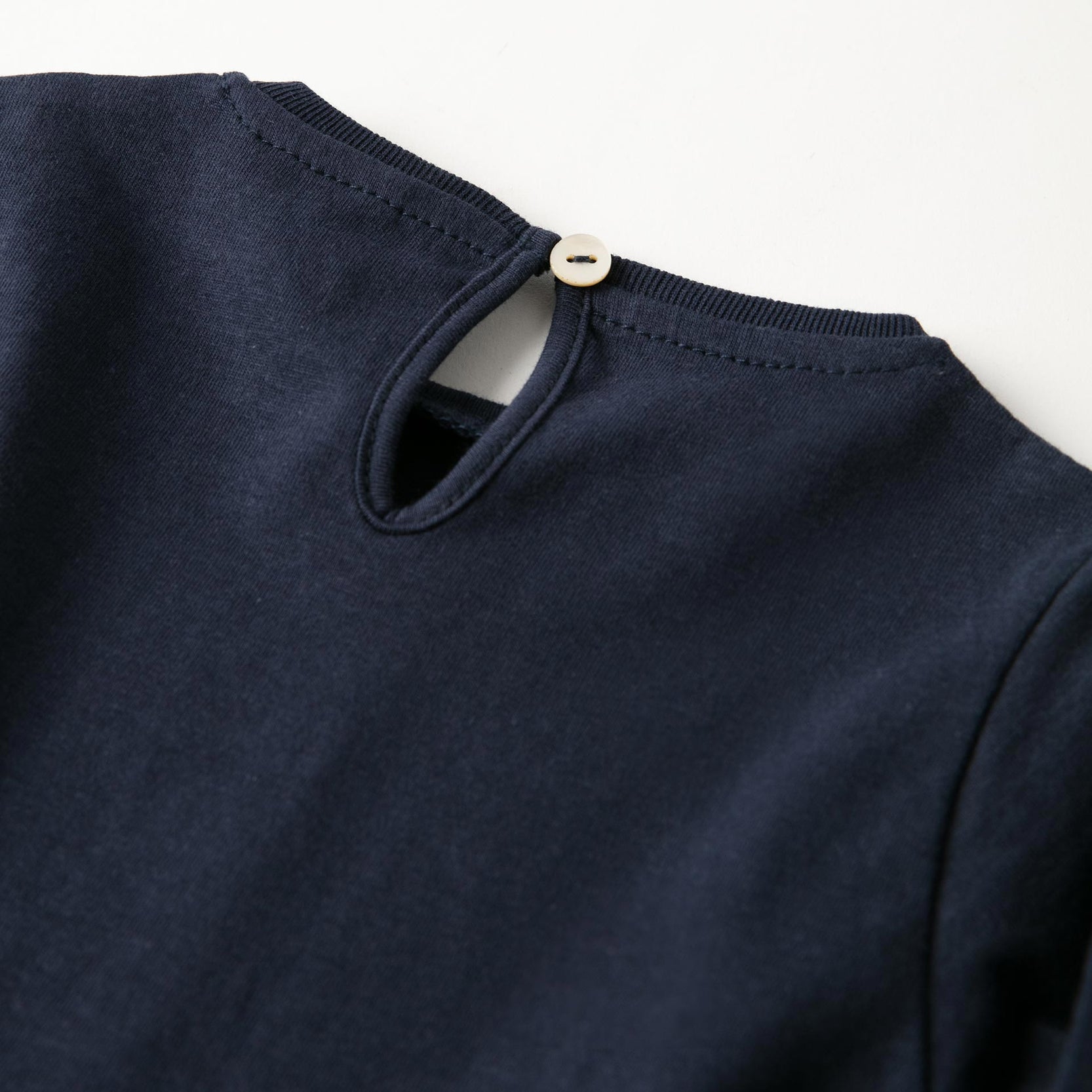 2 Long Sleeve T-Shirts for Baby Girls, White/Dark Blue