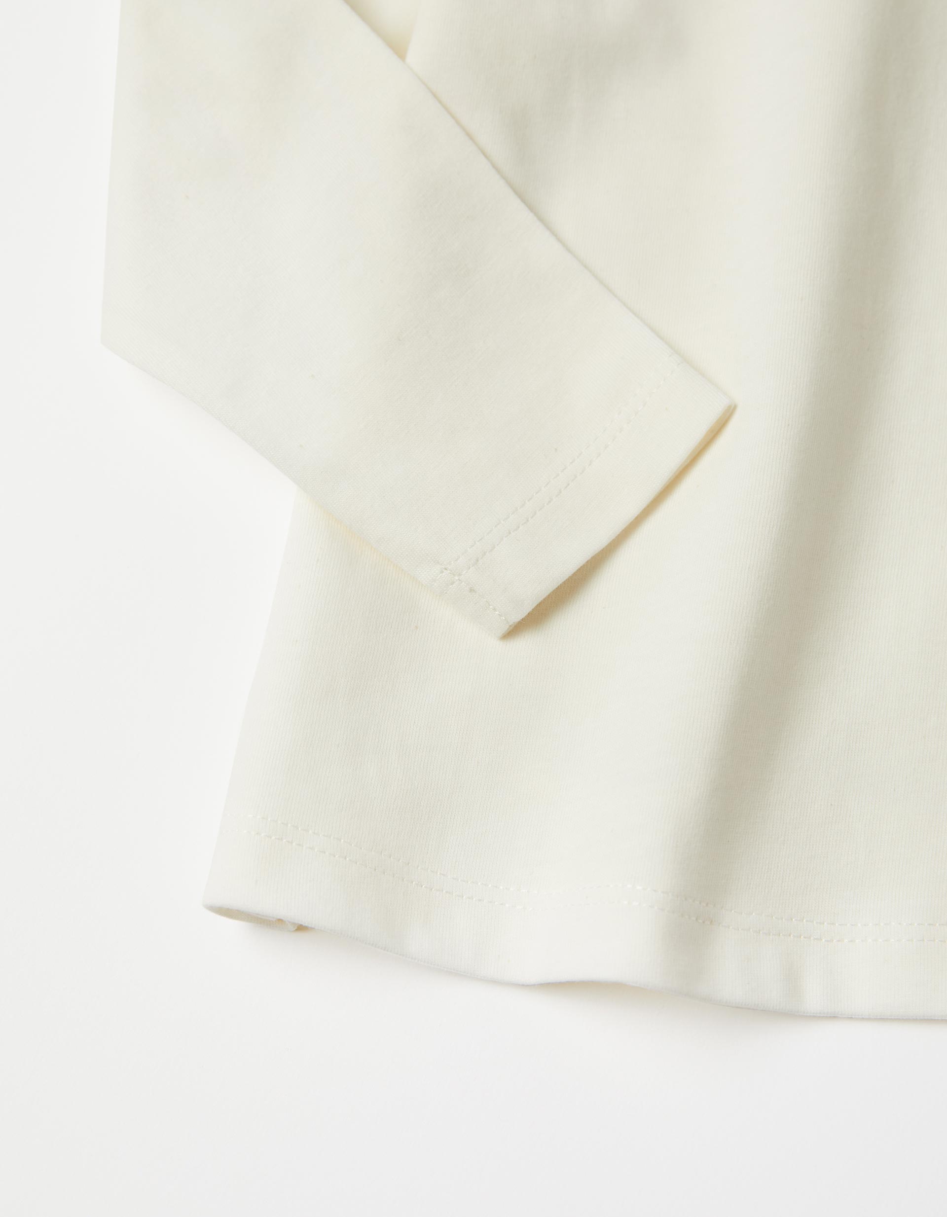 2 Long Sleeve Cotton Tops for Baby Girls, White