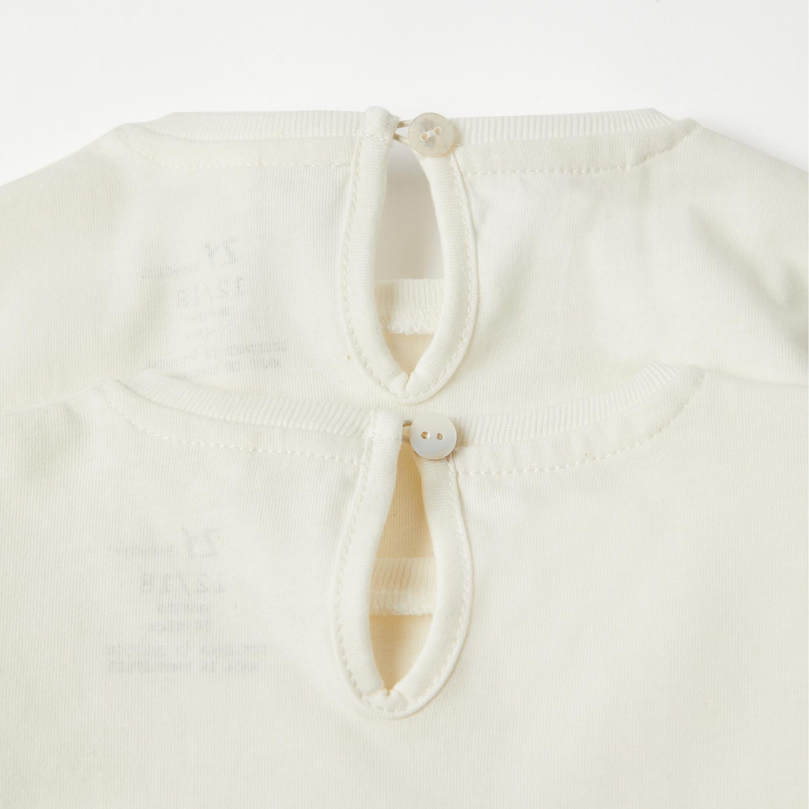 2 Long Sleeve Cotton Tops for Baby Girls, White