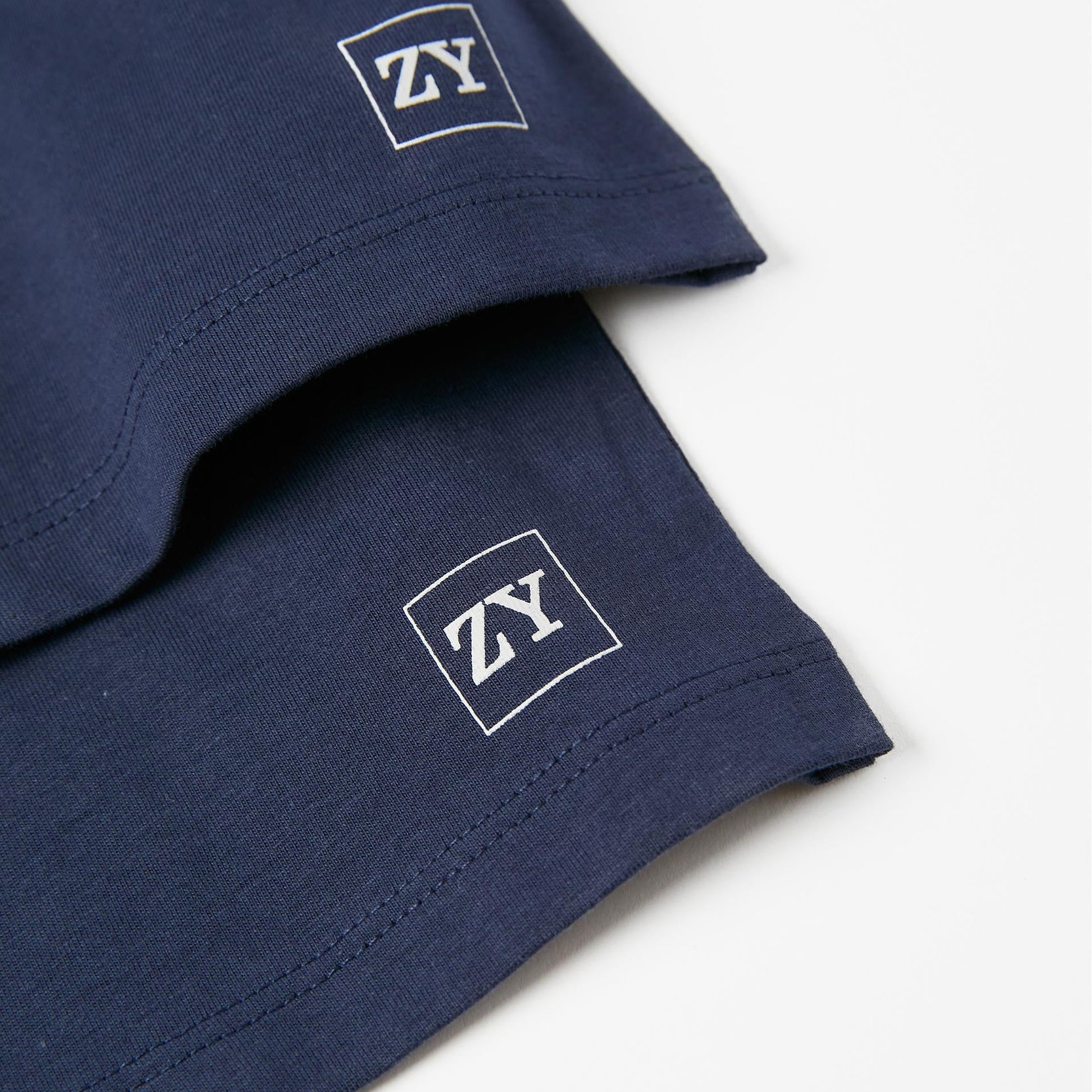 2 Long Sleeve Cotton Tops for Baby Boys, Dark Blue