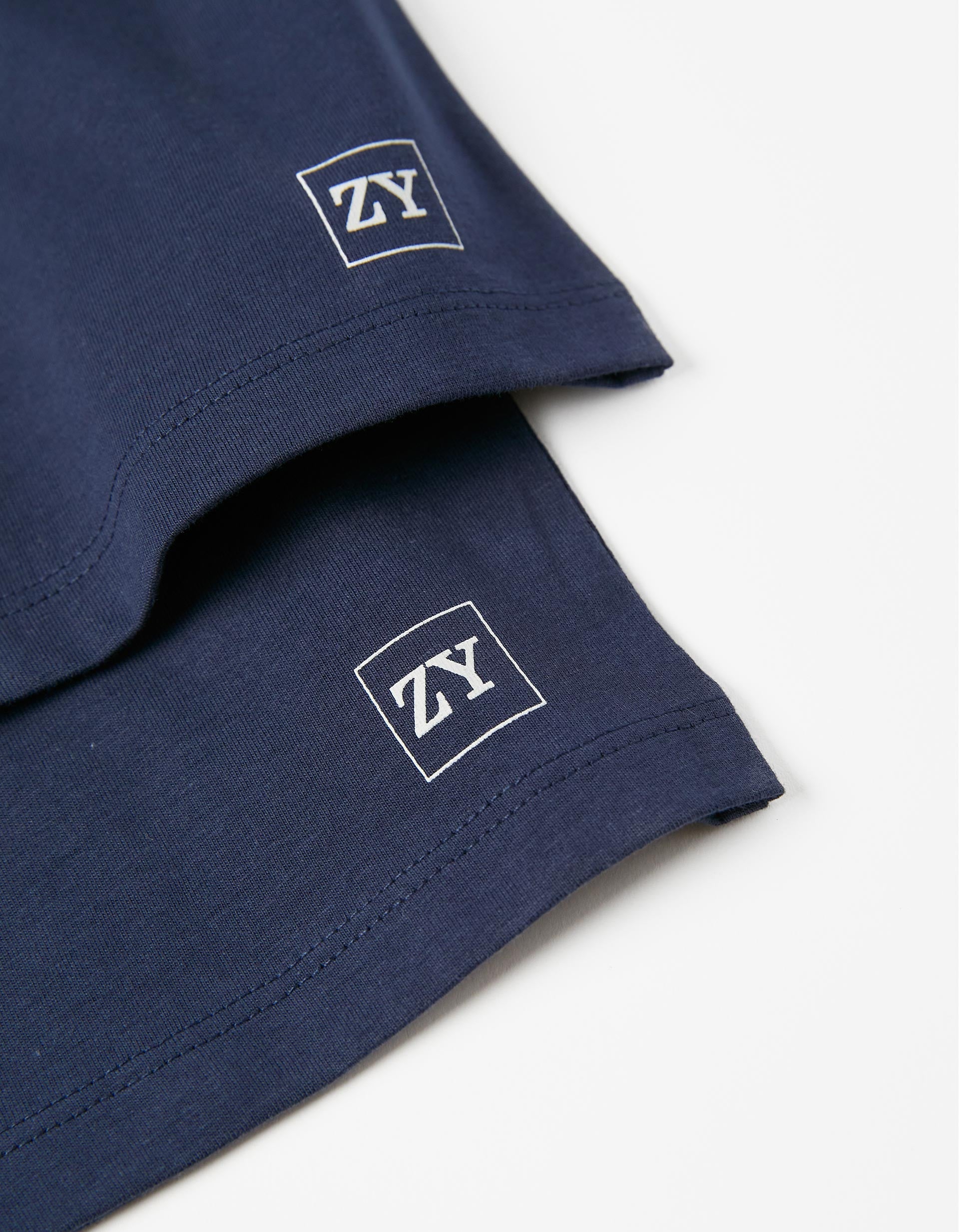 2 Long Sleeve Cotton Tops for Baby Boys, Dark Blue