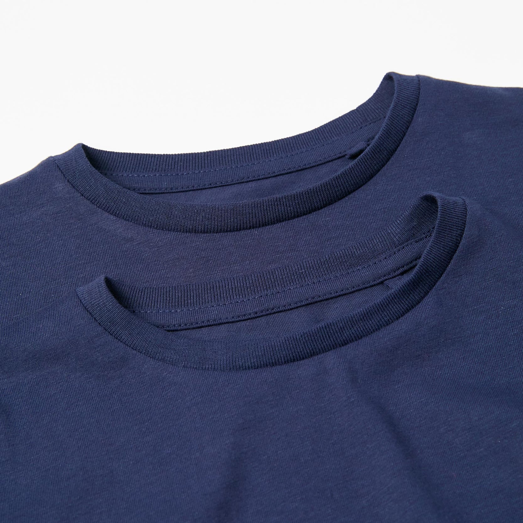 Pack 2 Plain Long Sleeve T-Shirts for Boys, Dark Blue
