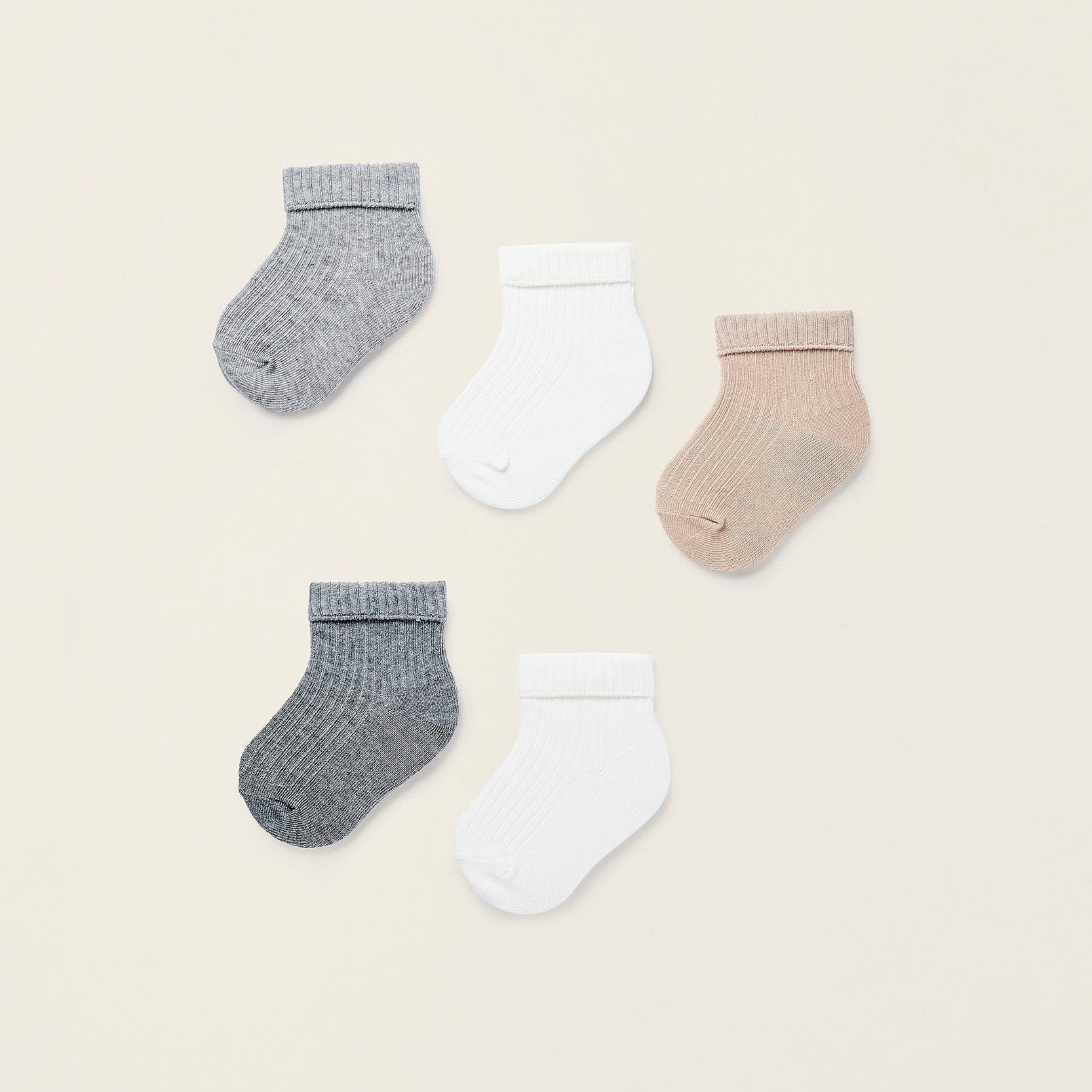 Pack of 5 Ribbed Cuffed Socks for Baby Boys, Multicolour