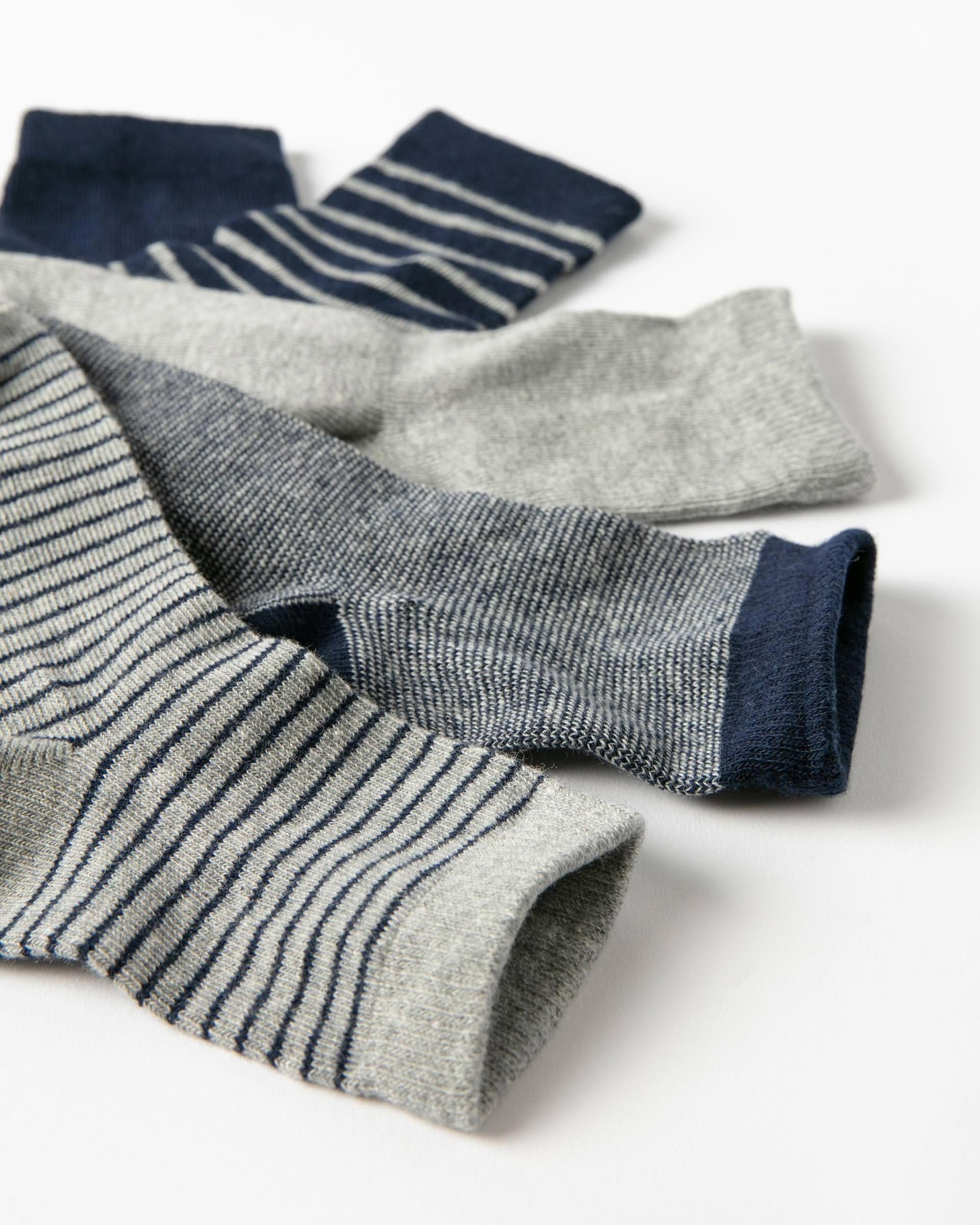 5 Pairs of Socks for Boys, Dark Blue/Grey