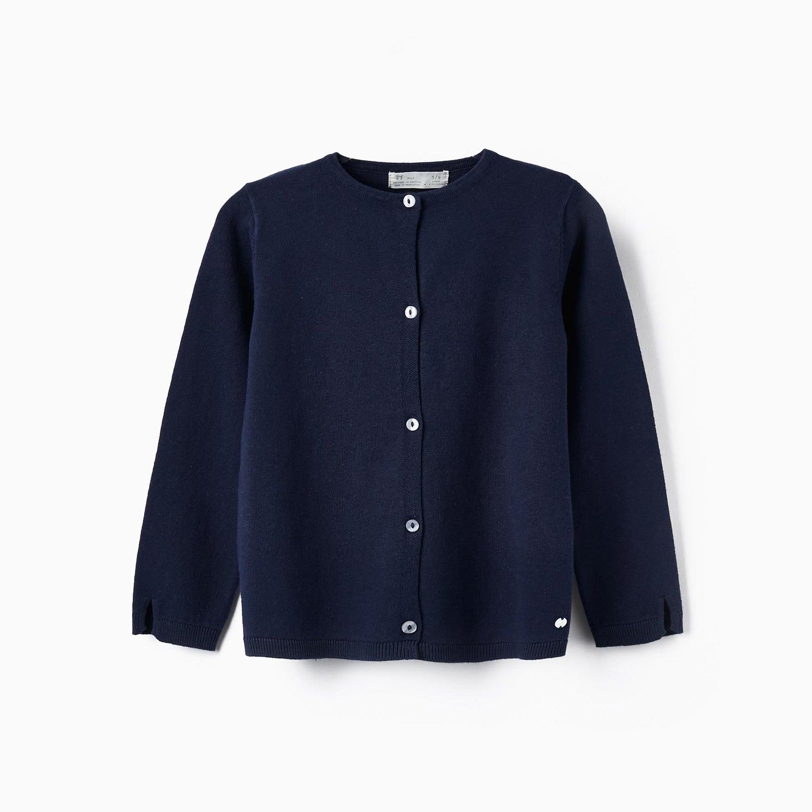 Cardigan in Cotton for Girls, Dark Blue