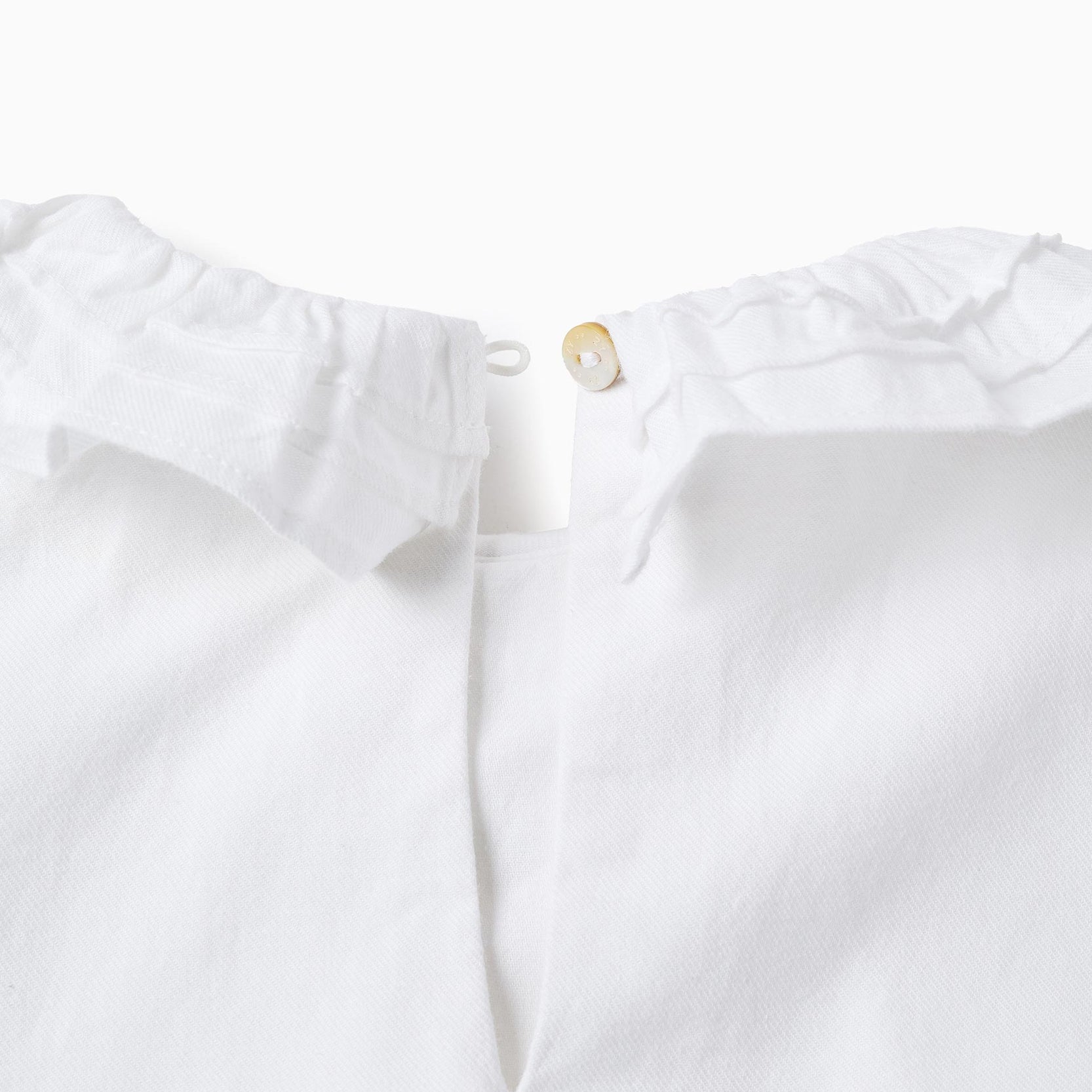 Cotton Twill Blouse for Girls, White