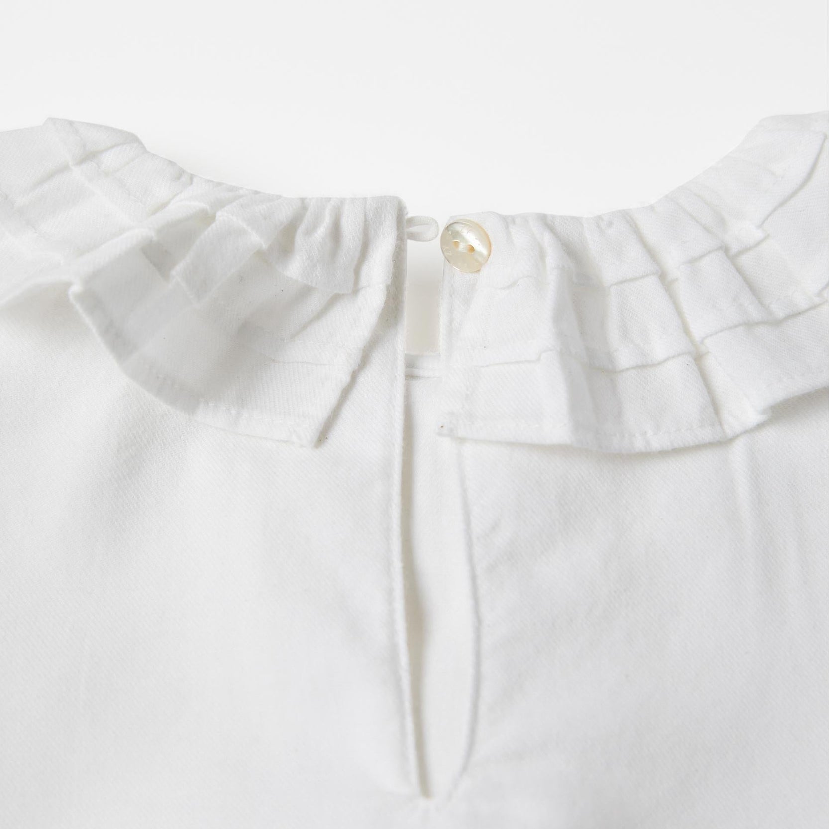 Cotton Twill Blouse for Girls, White