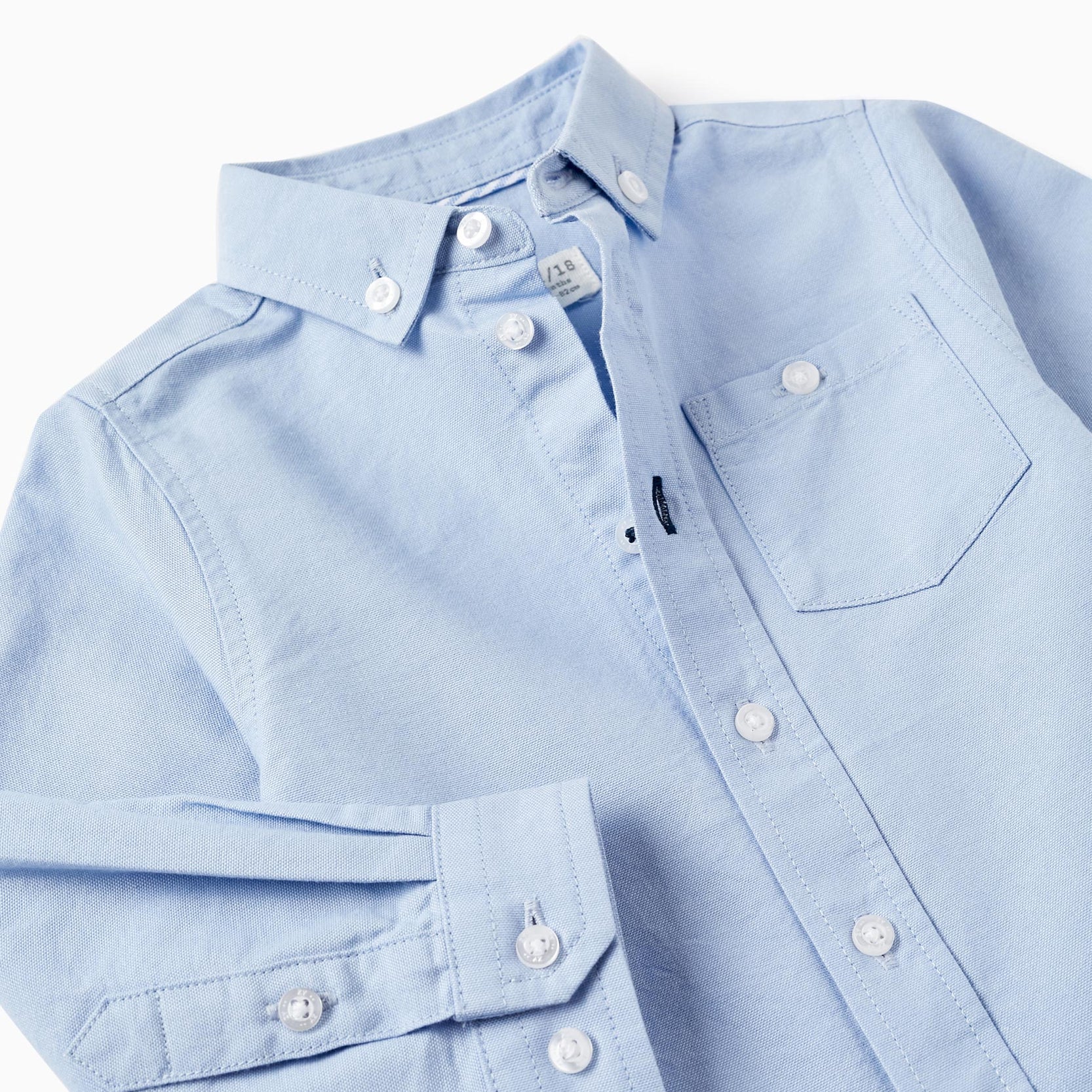 Long Sleeve Cotton Shirt for Baby Boys, Blue