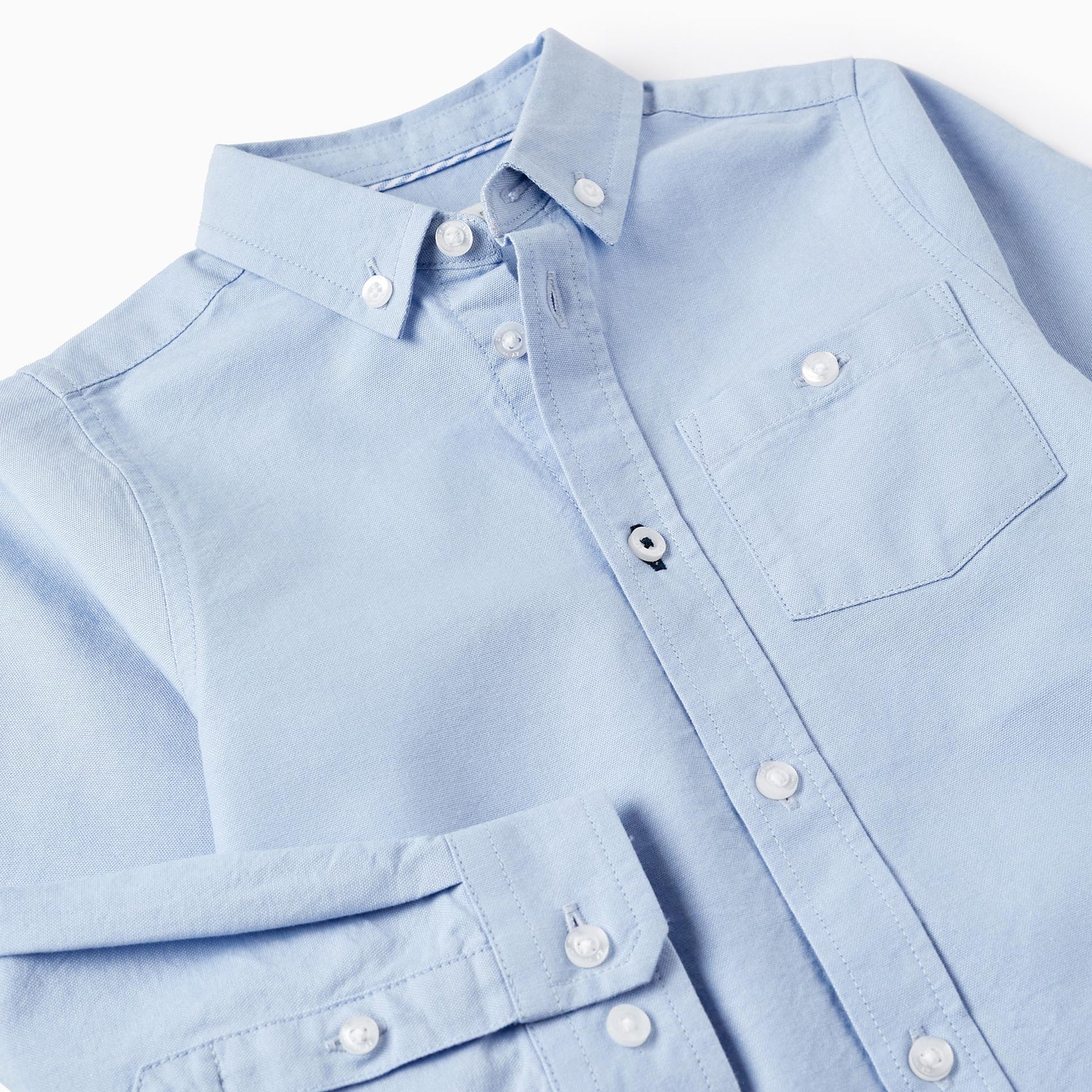 Long Sleeve Cotton Shirt for Boys, Blue