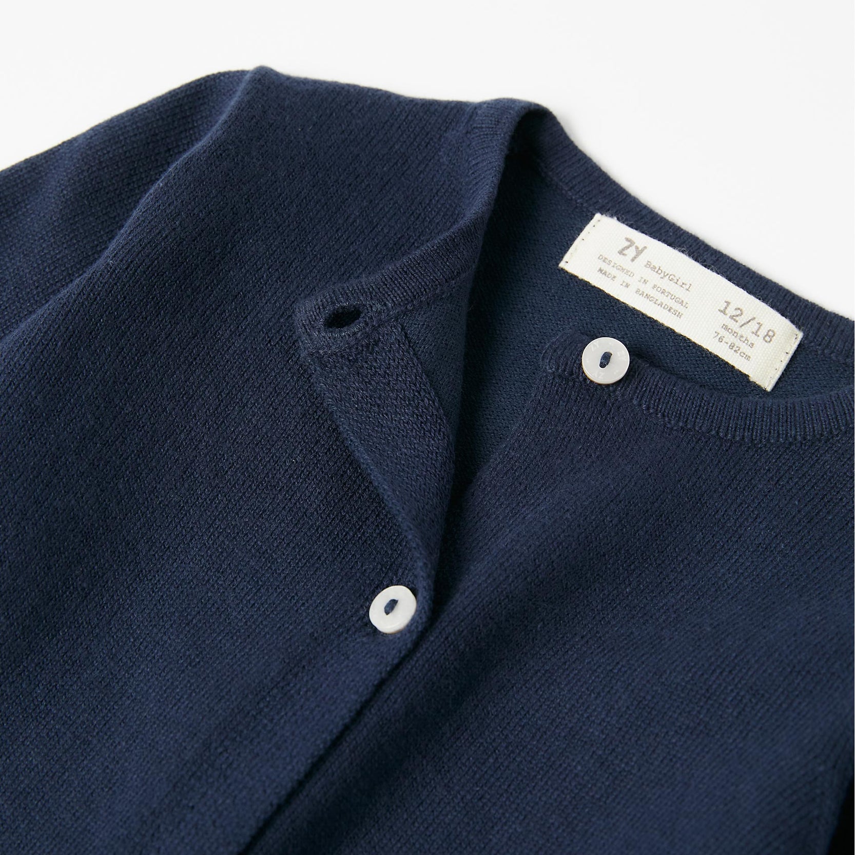 Cardigan in Cotton for Baby Girls, Dark Blue