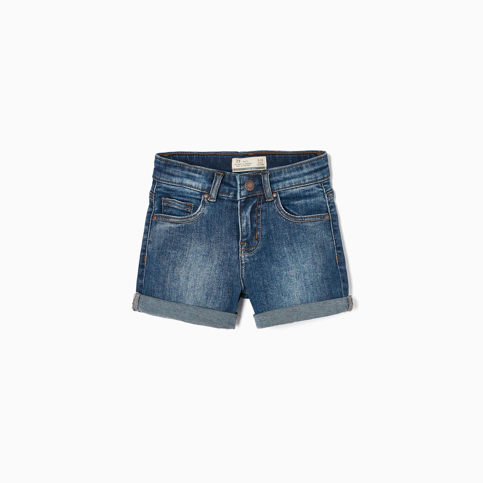 Cotton Denim Shorts for Girls, Blue