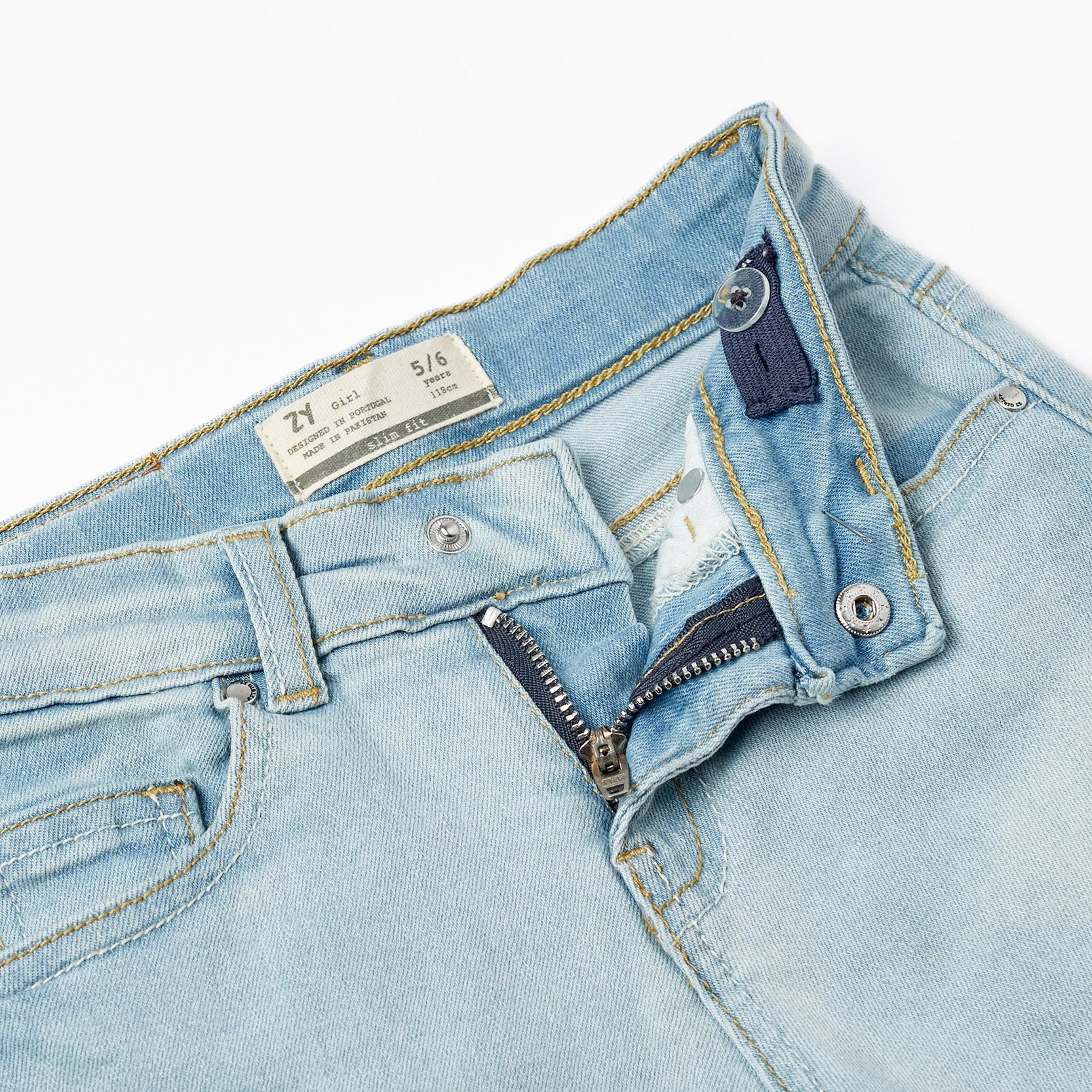 Denim Shorts for Girls 'Slim Fit', Light Blue