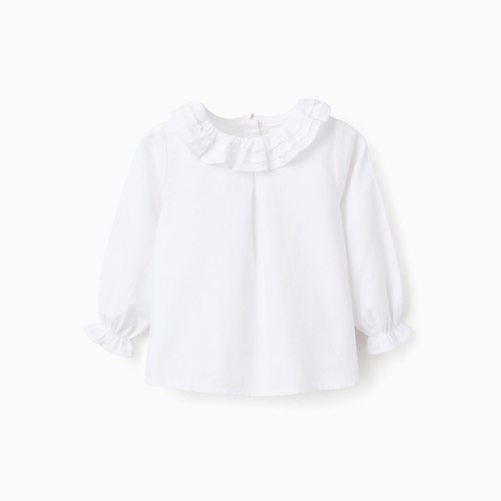 Cotton Blouse for Baby Girls, White
