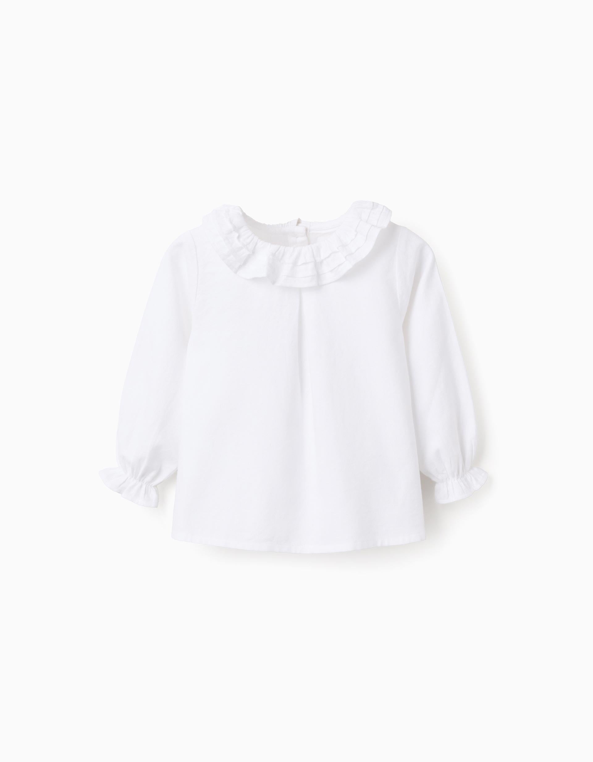 Cotton Blouse for Baby Girls, White