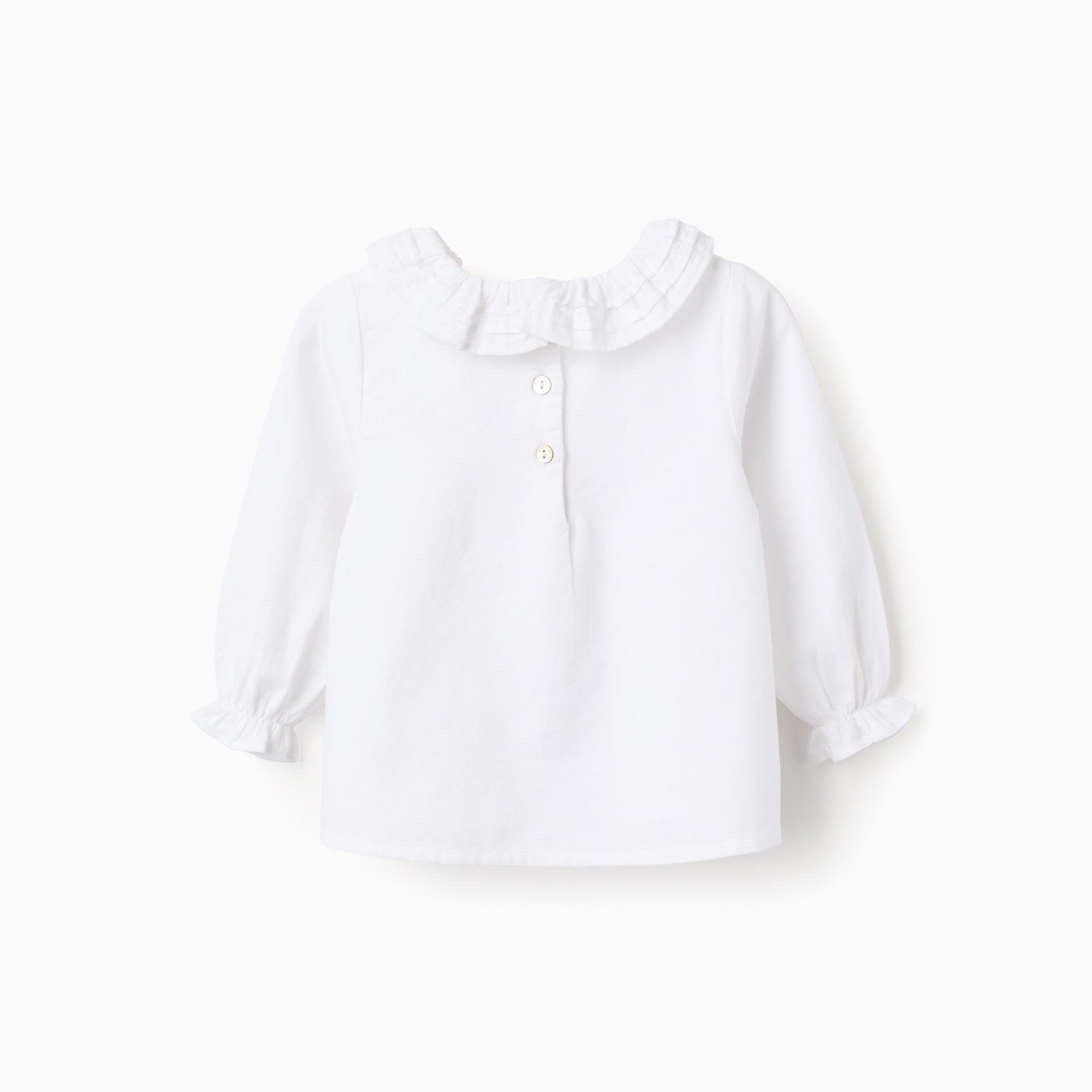 Cotton Blouse for Baby Girls, White