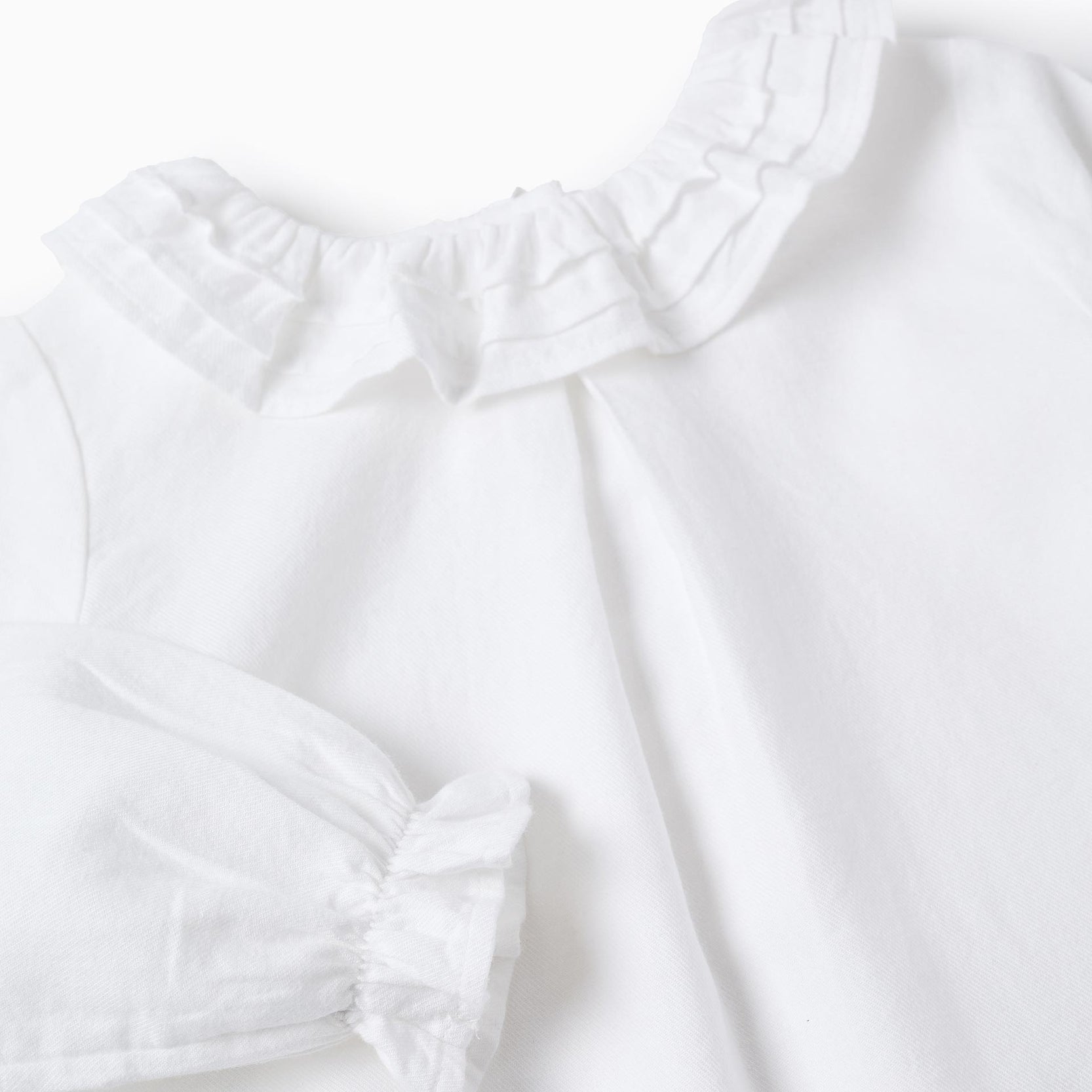 Cotton Blouse for Baby Girls, White