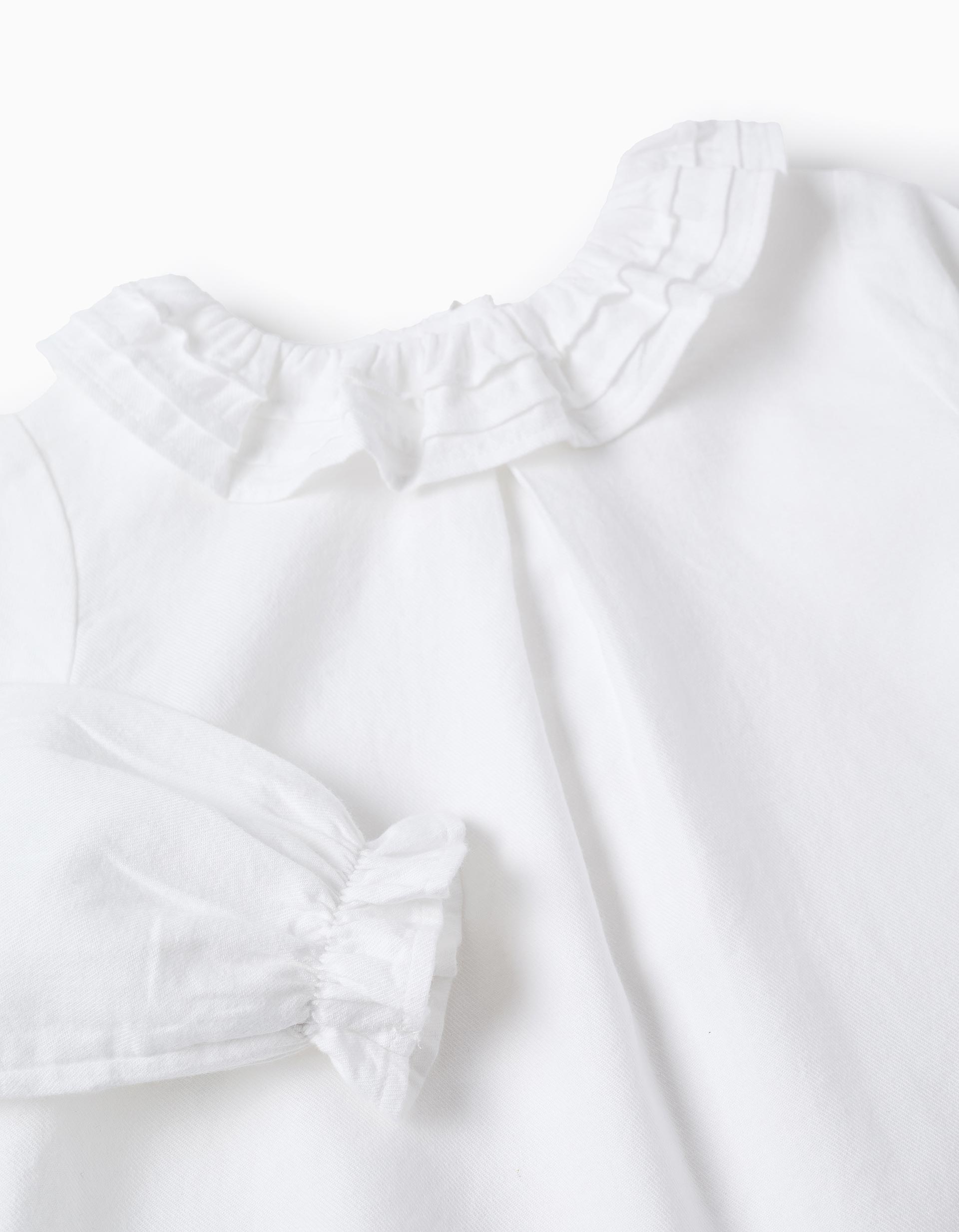 Cotton Blouse for Baby Girls, White
