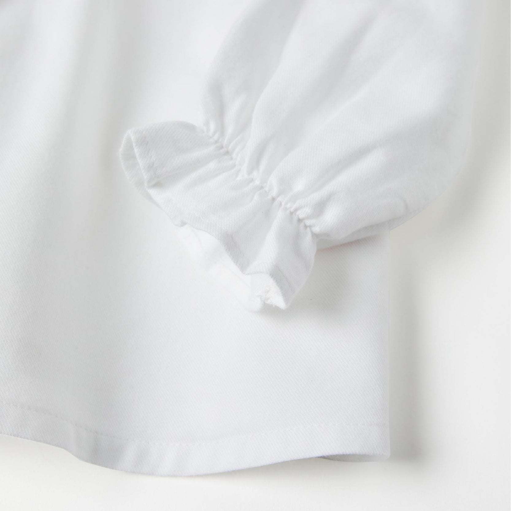 Cotton Blouse for Baby Girls, White