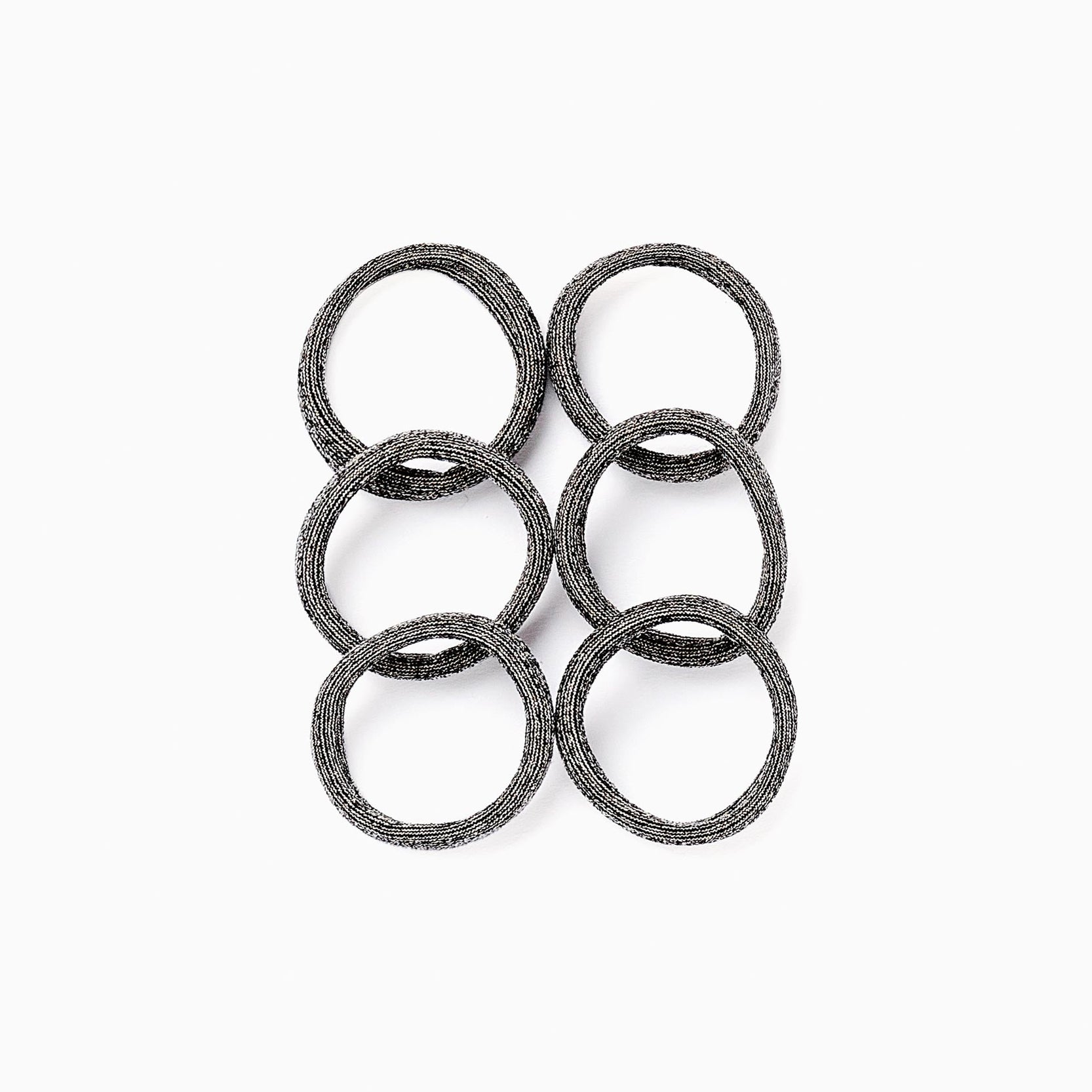 Pack of 6 Hair Elastic Bands for Baby and Girls, Black/Gold