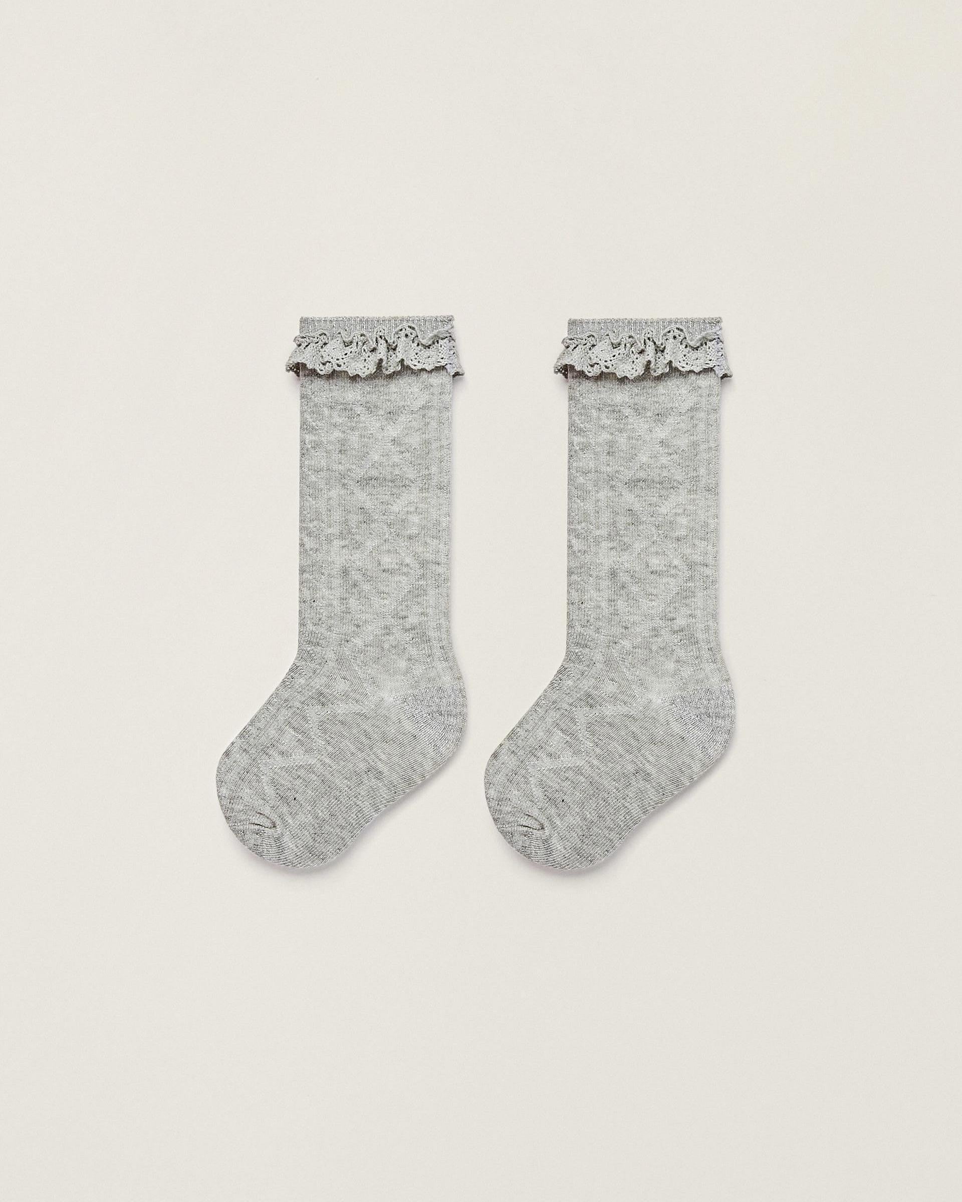 Socks with Lace for Baby Girls, Grey