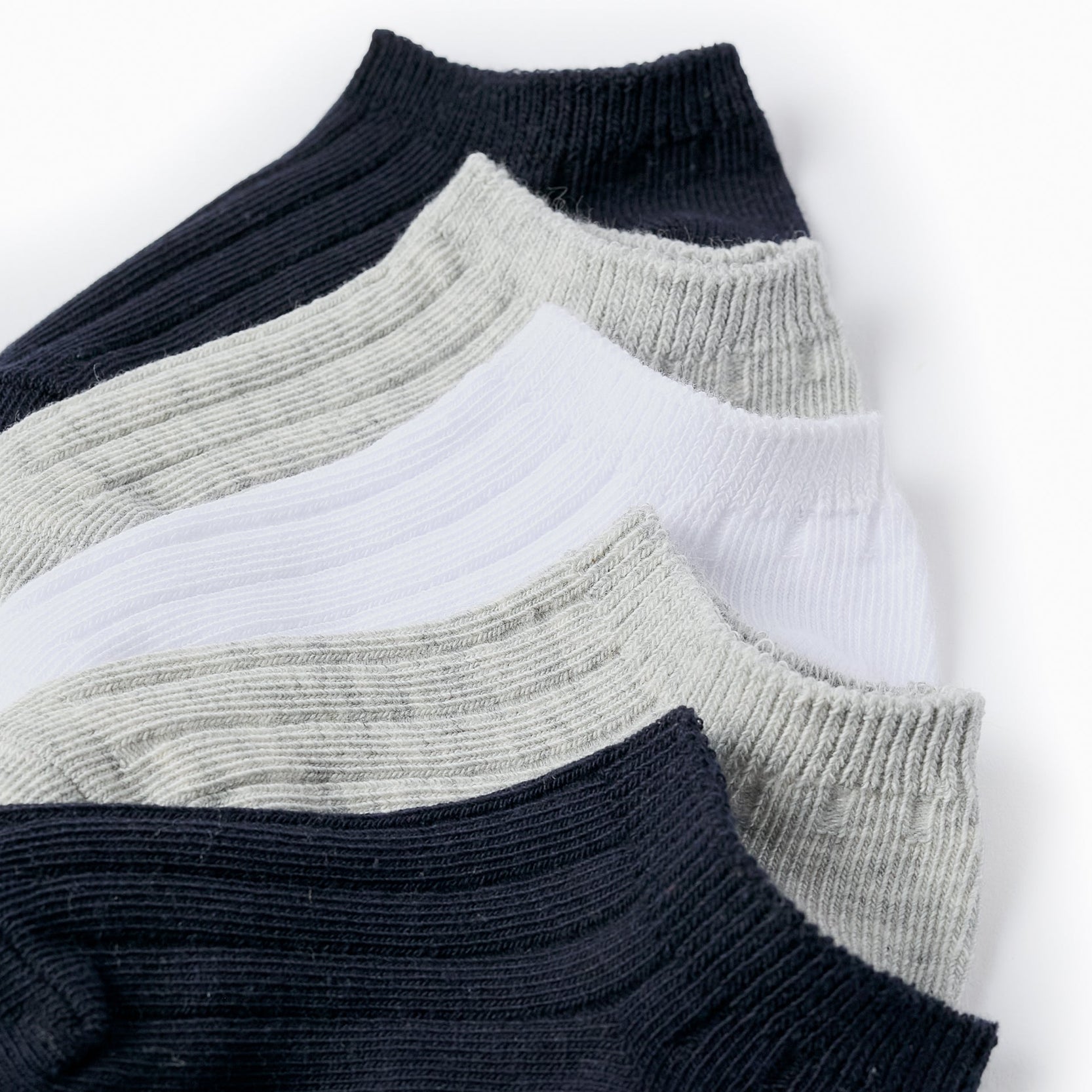 Pack of 5 pairs of Ribbed Ankle Socks for Babies, Multicolour