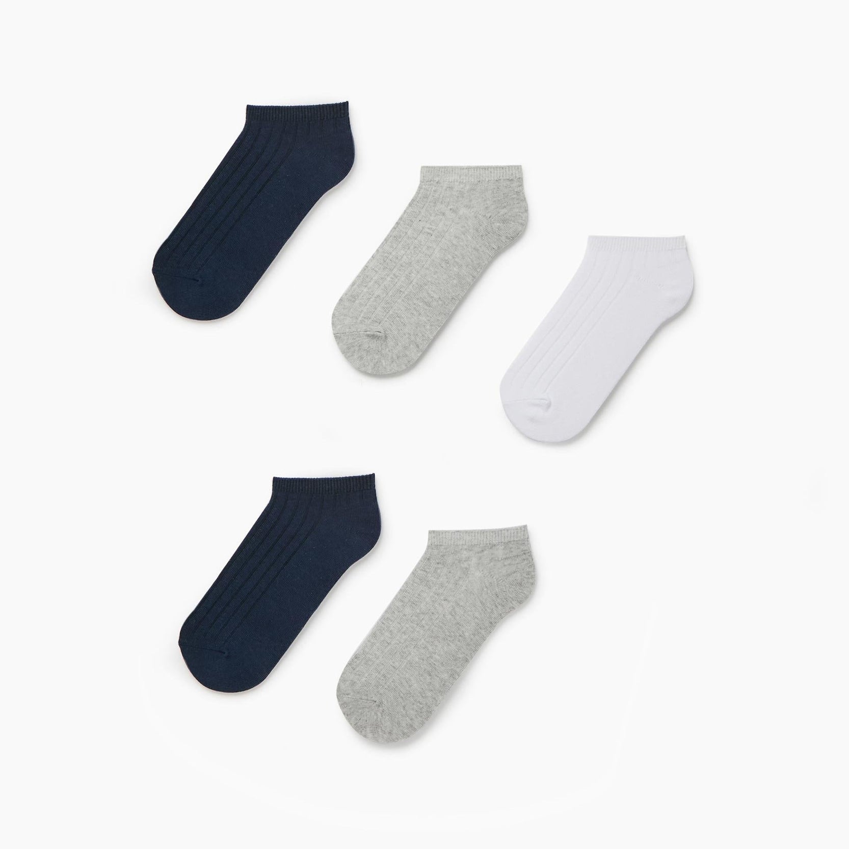Pack of 5 Short Ribbed Socks for Boys, Multicolor