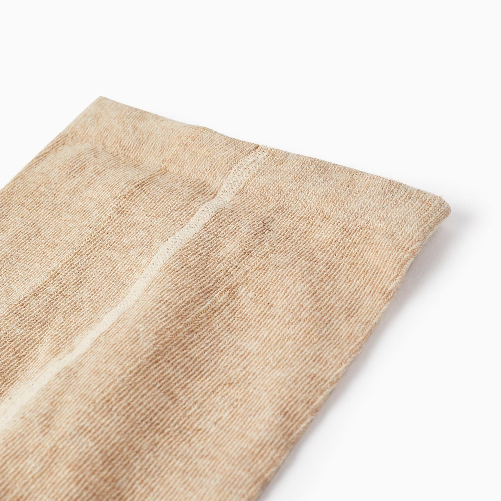 Cotton Knit Tights for Girls, Beige