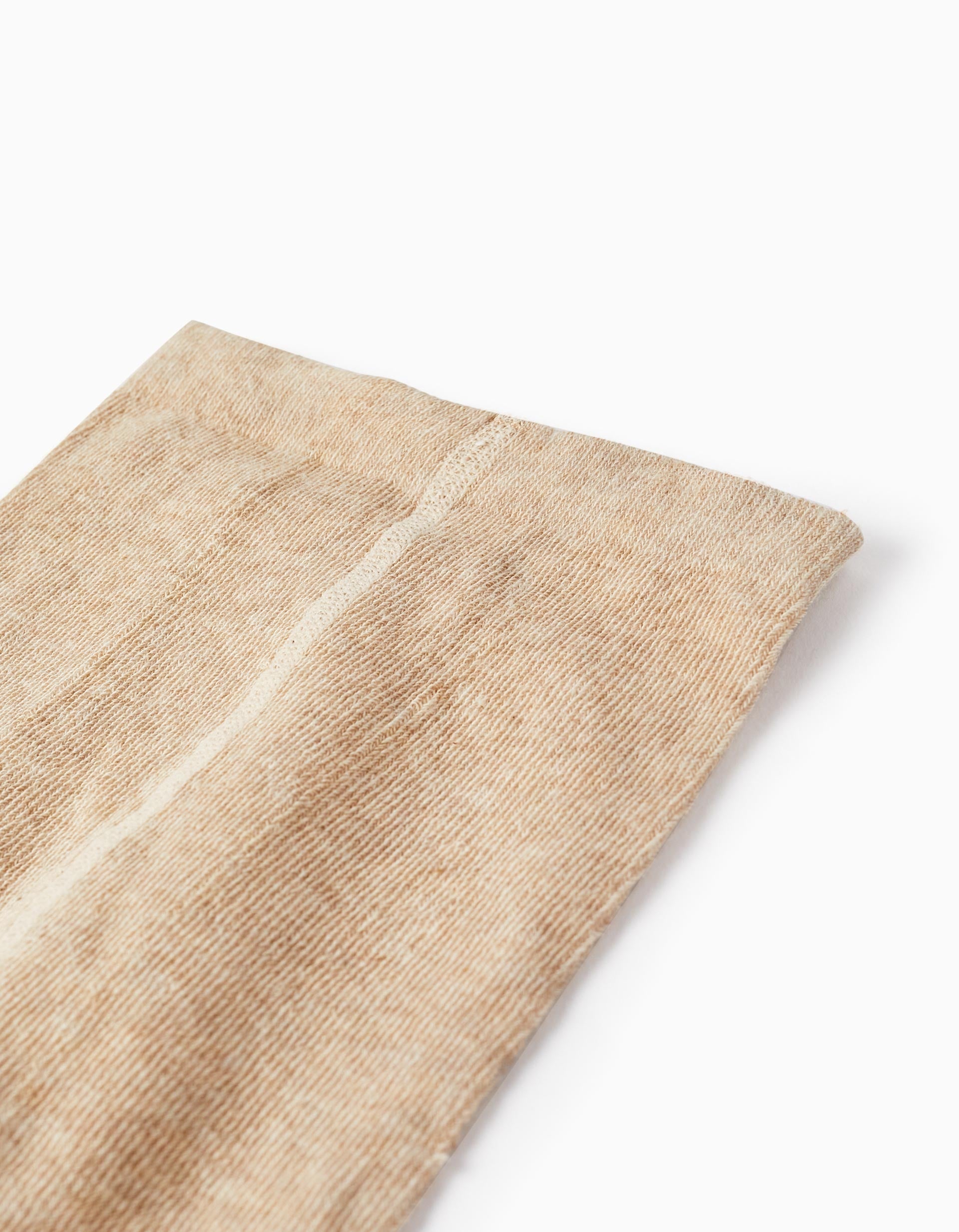 Cotton Knit Tights for Girls, Beige