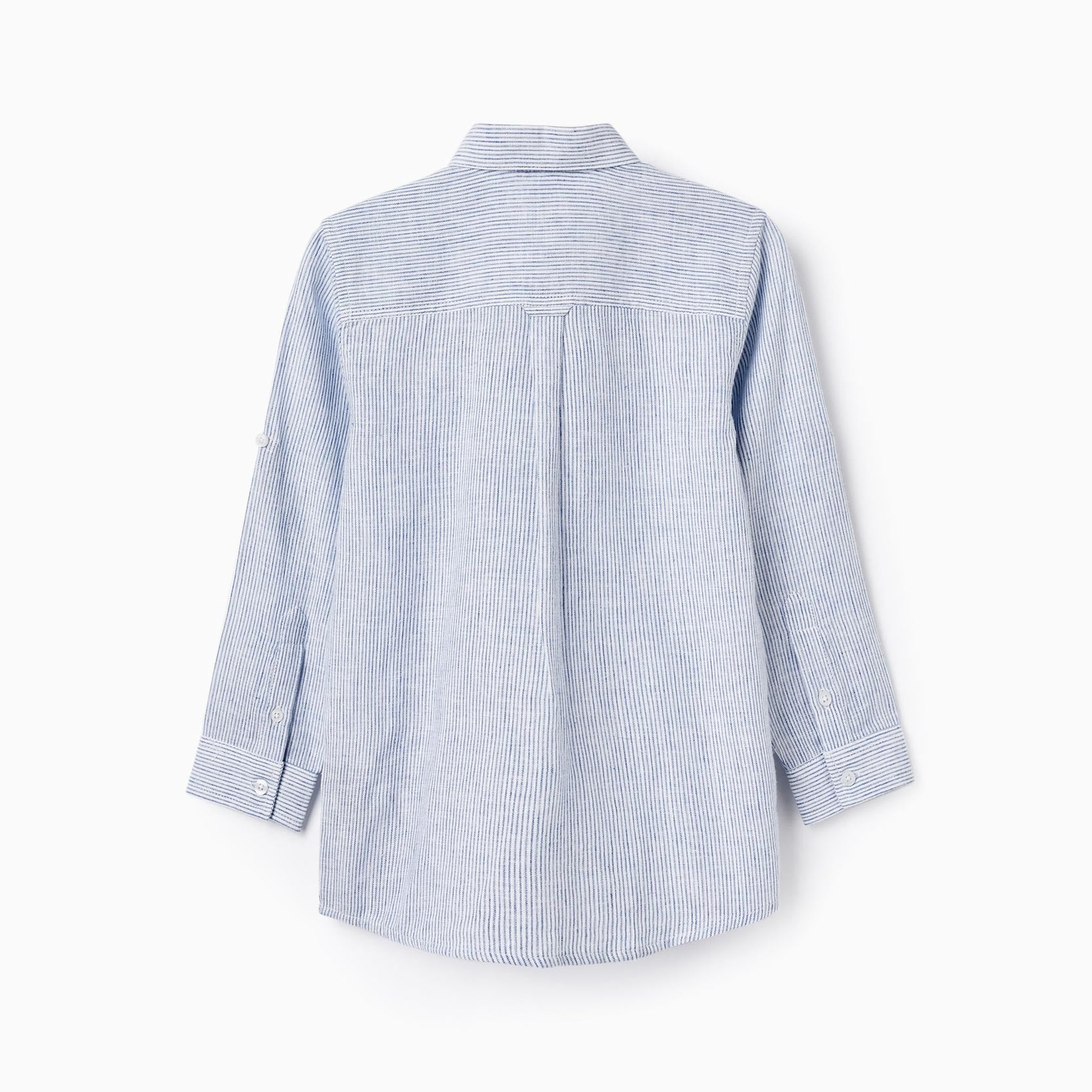Classic Long Sleeve Striped Shirt for Boys, Blue/White