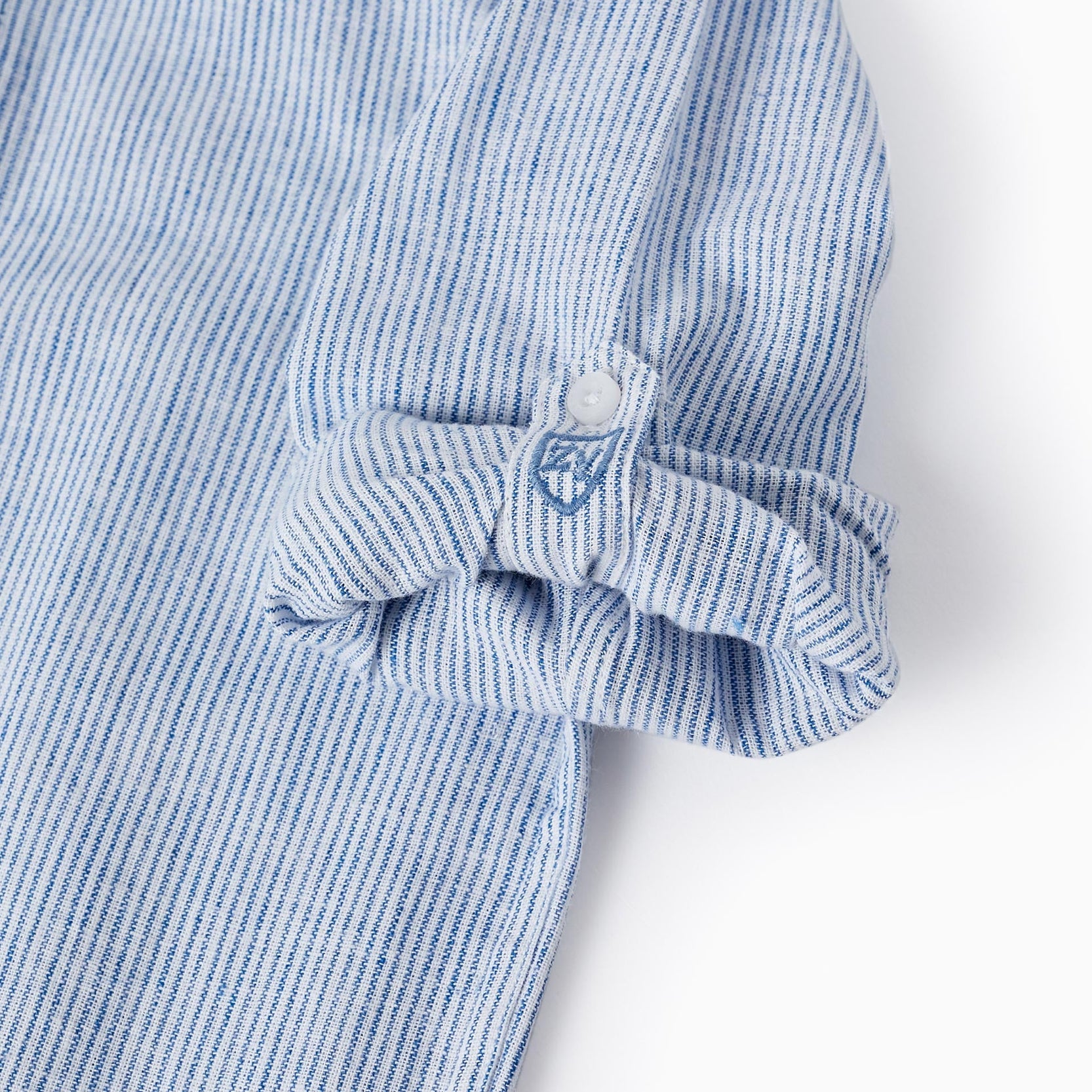 Classic Long Sleeve Striped Shirt for Boys, Blue/White