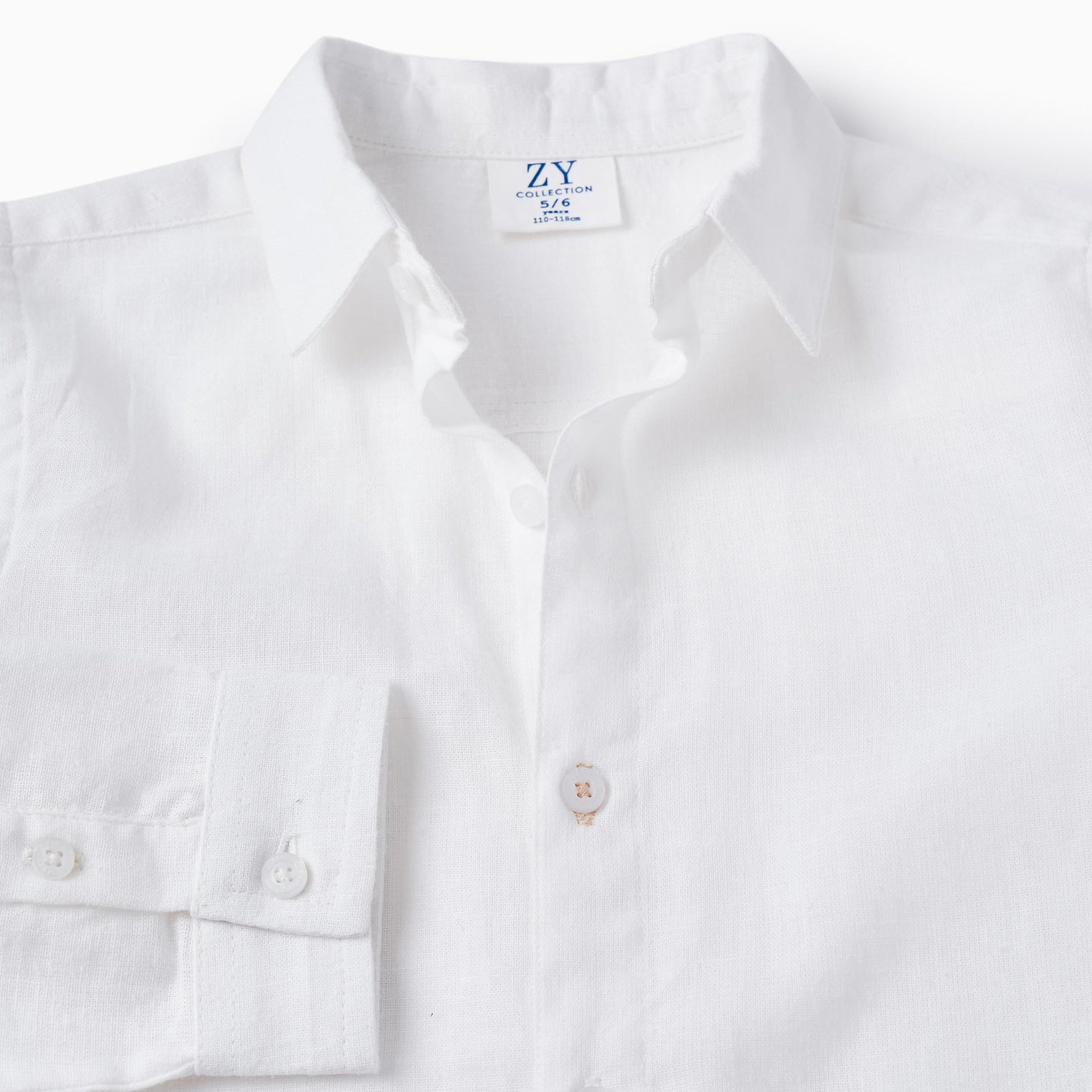 Classic Long Sleeve Shirt for Boys, White