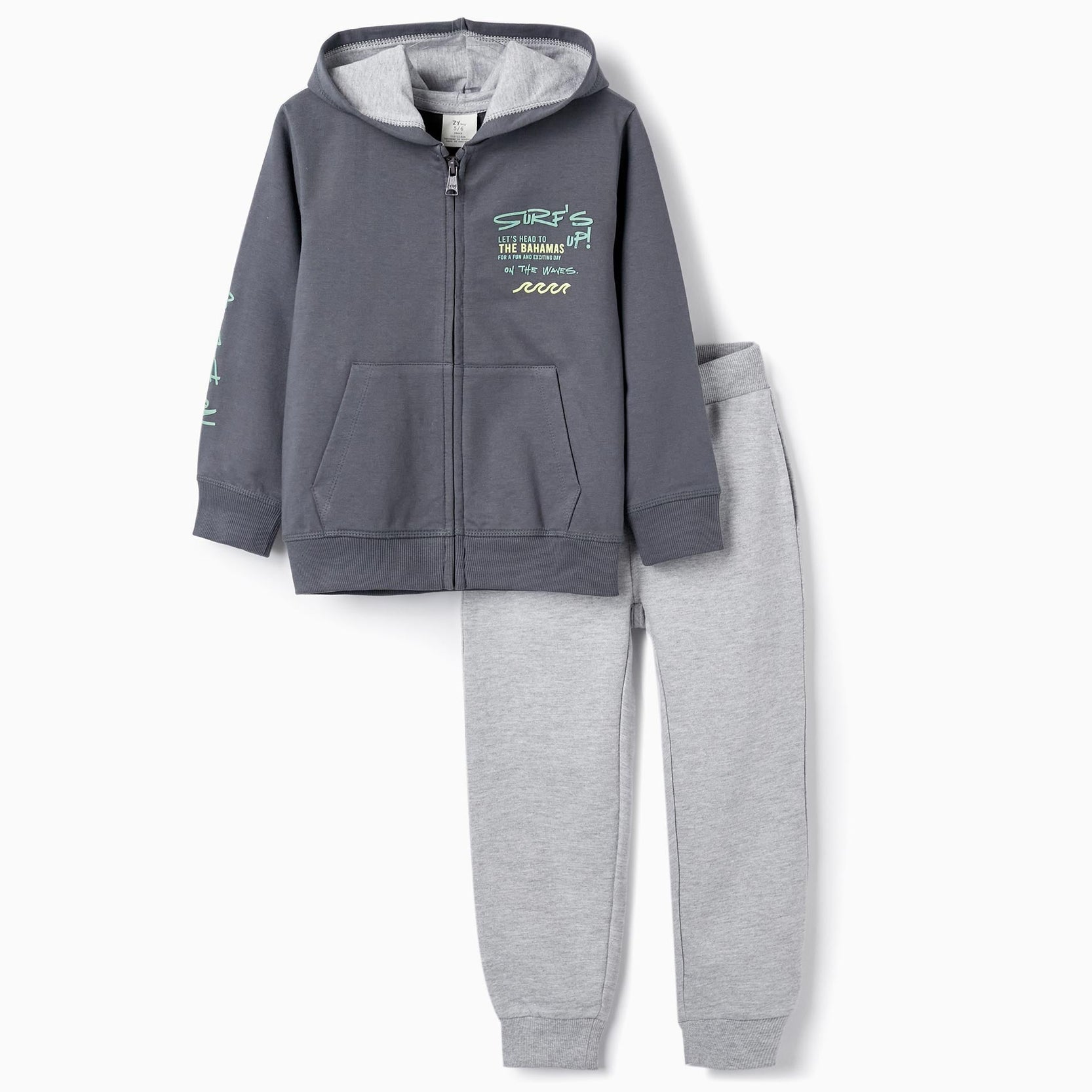 Hooded Jacket + Tracksuit for Boys 'On The Waves', Grey