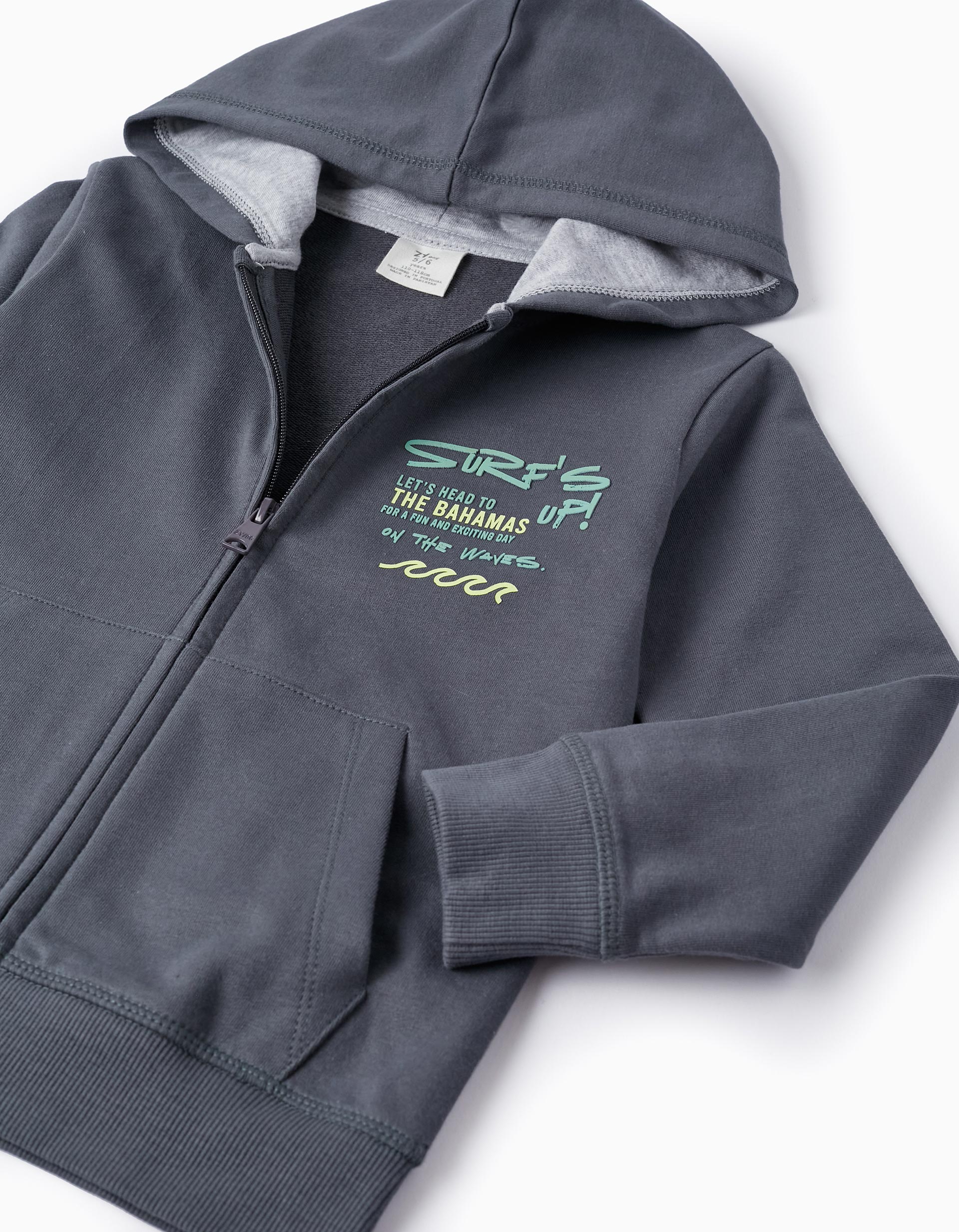 Hooded Jacket + Tracksuit for Boys 'On The Waves', Grey