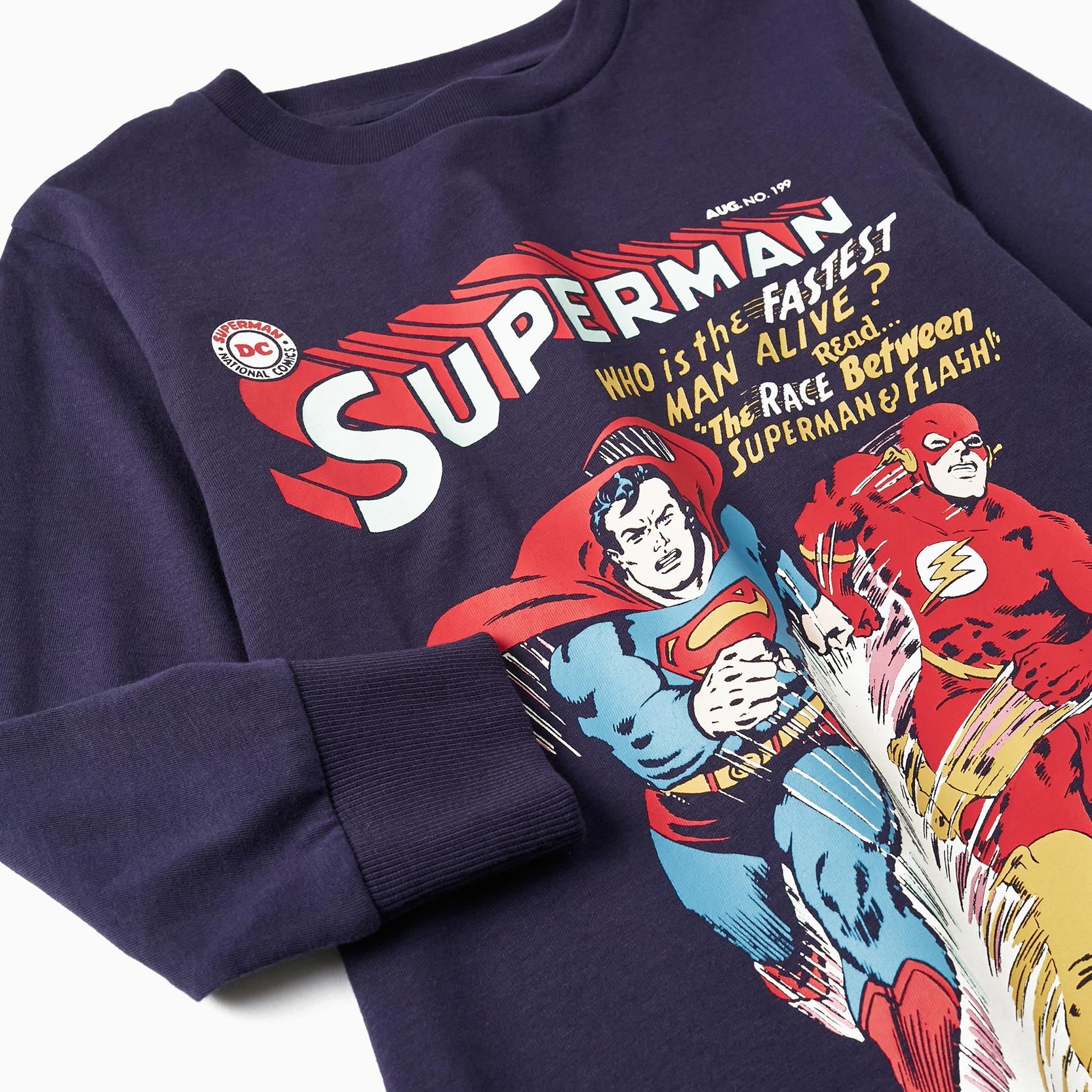 Cotton T-shirt for Boys 'Superman & Flash - DC', Dark Blue