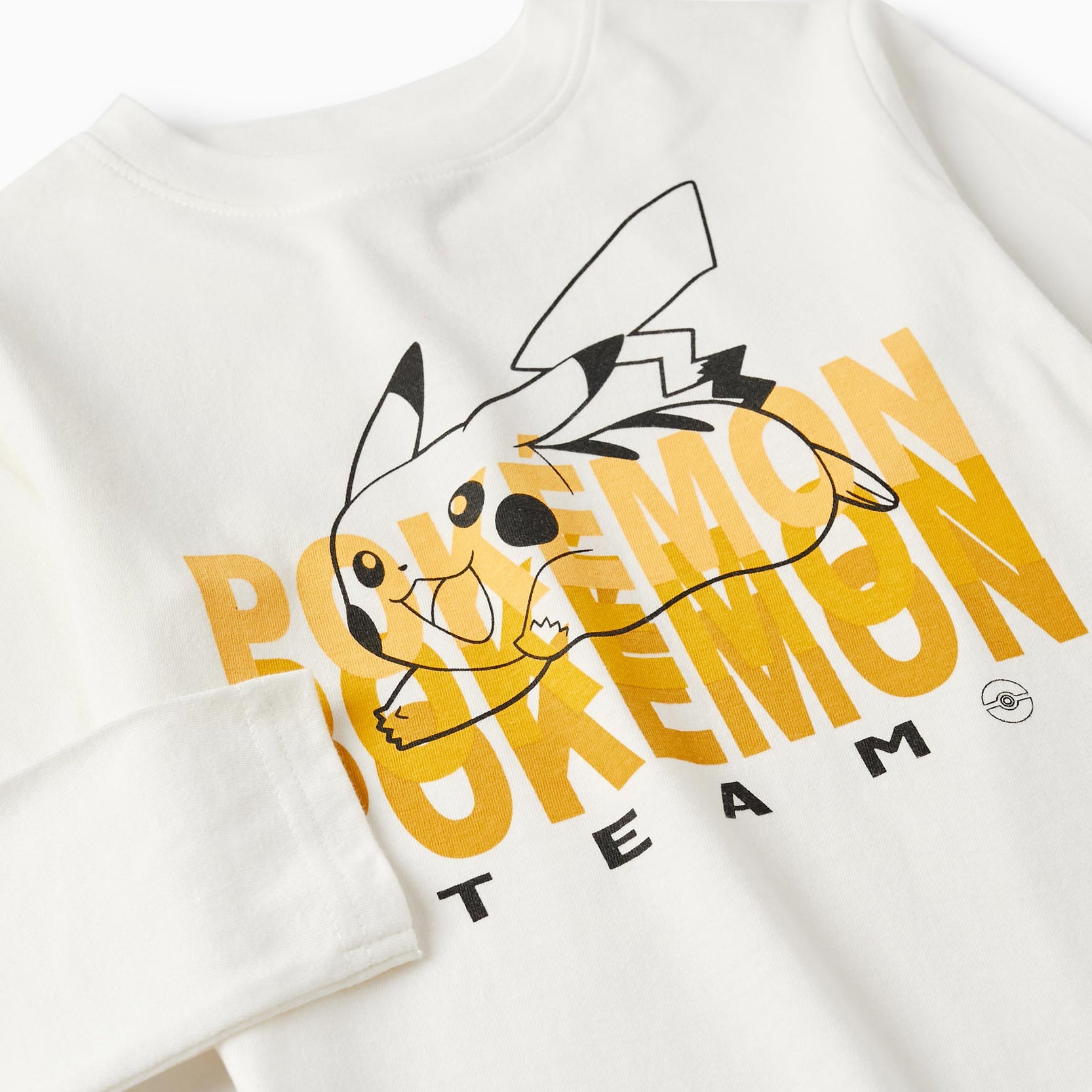 Long Sleeve Cotton T-Shirt for Boys 'Pokémon', White