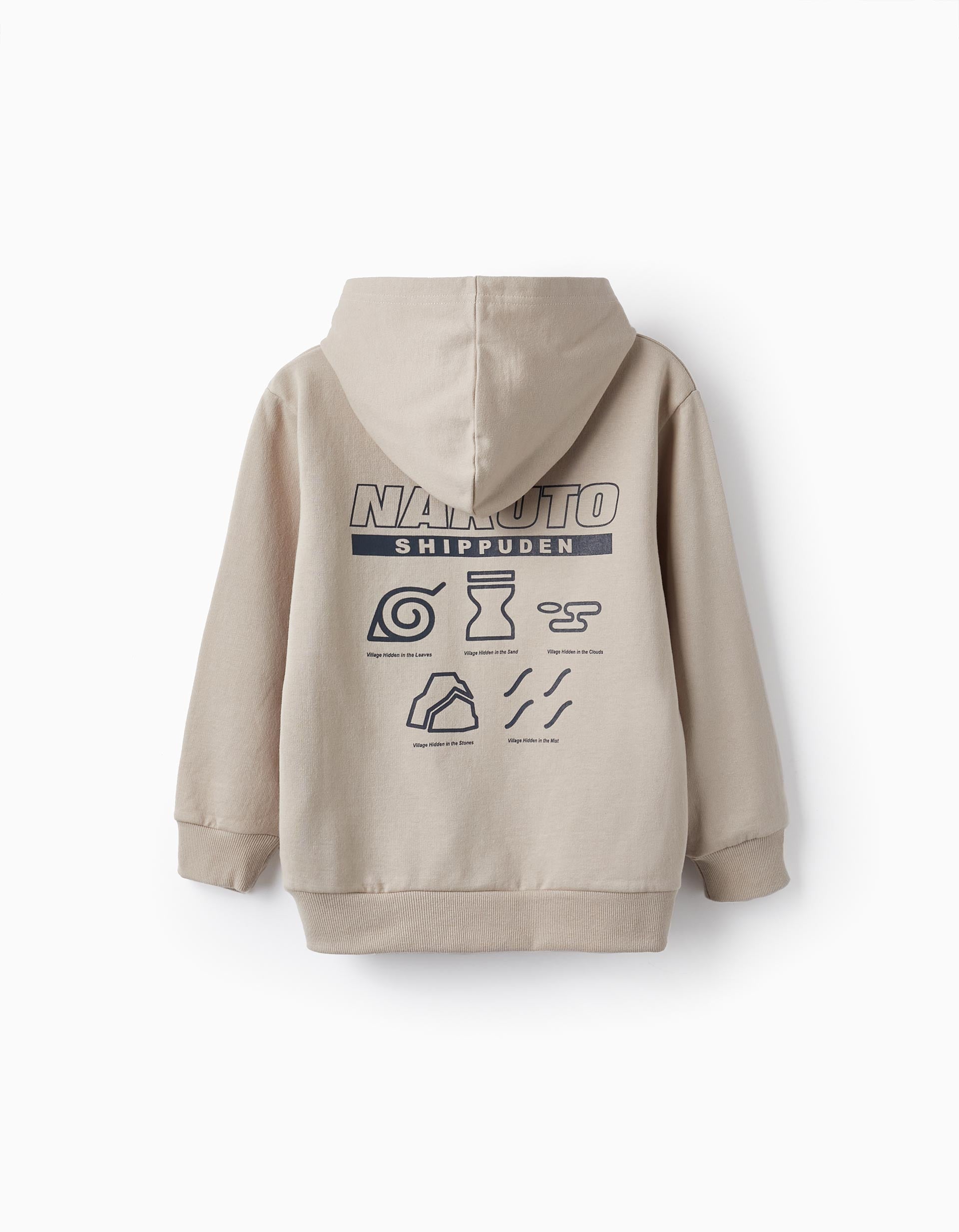 Sweatshirt with Hood in Cotton for Boys 'Naruto', Beige