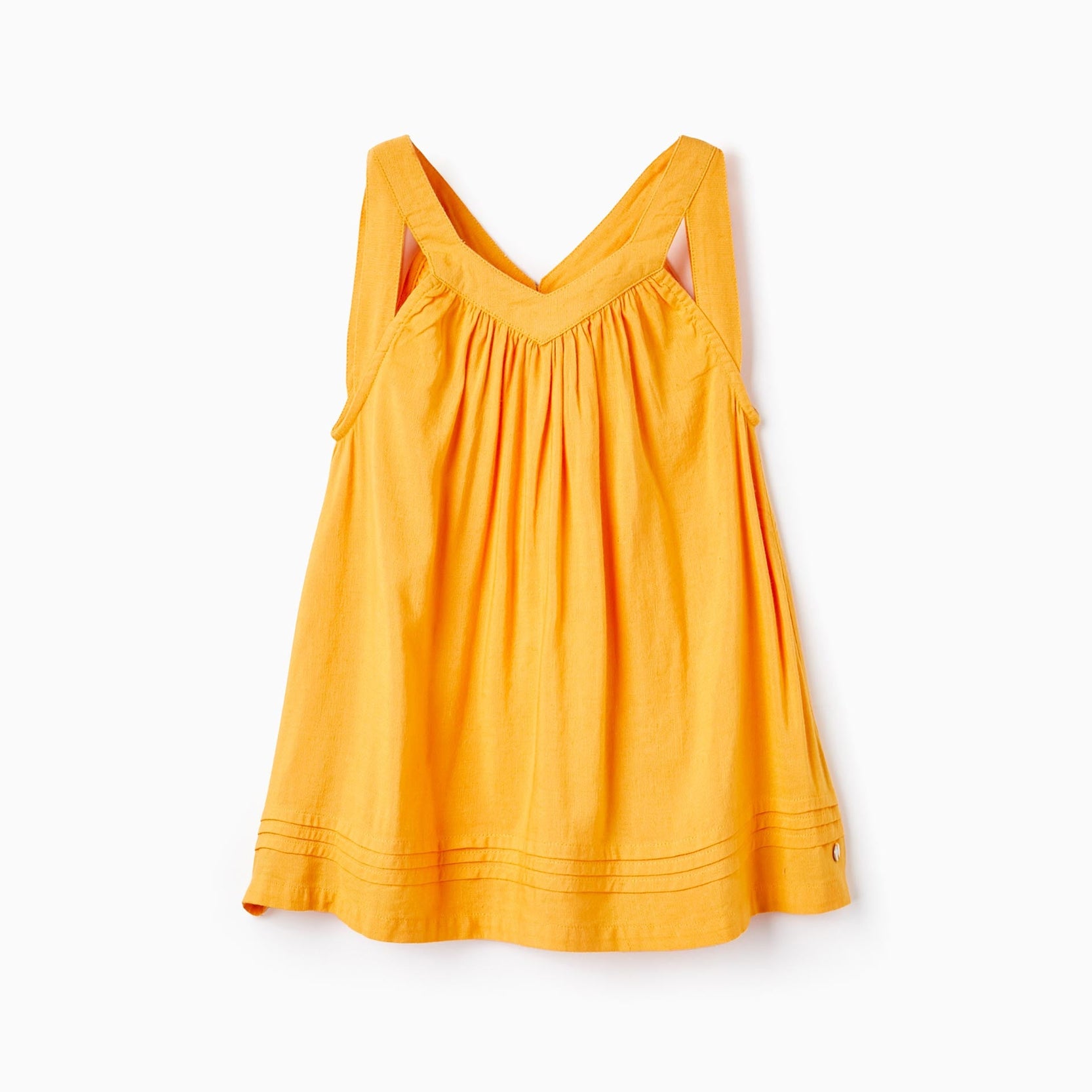 Top in Linen Blend for Girls, Yellow