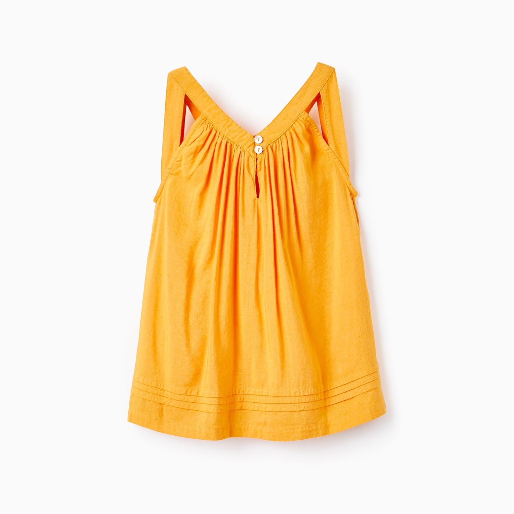Top in Linen Blend for Girls, Yellow