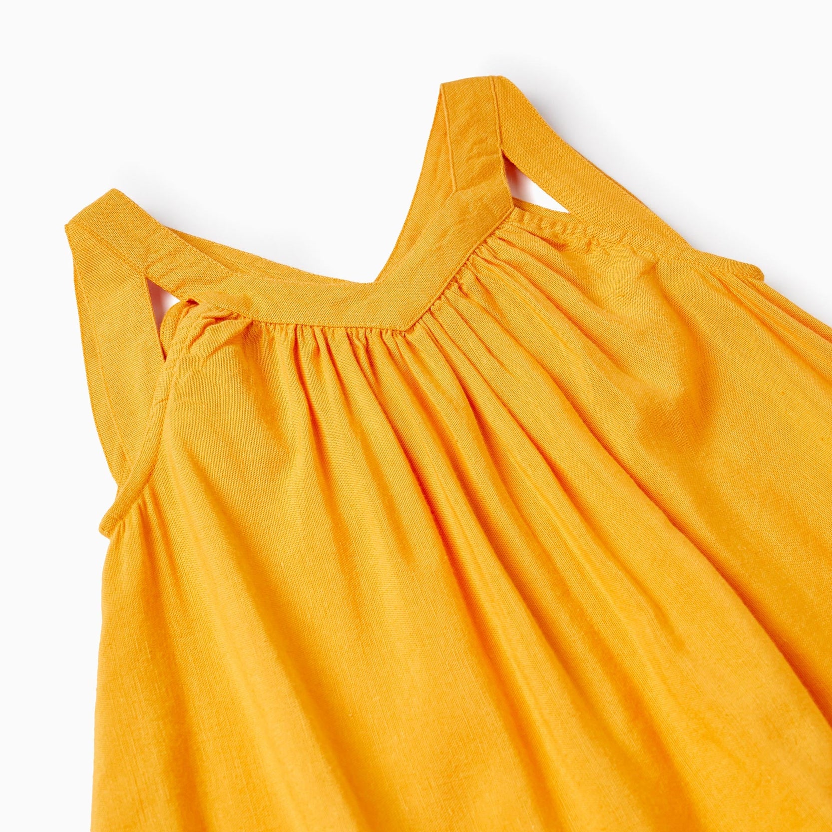 Top in Linen Blend for Girls, Yellow