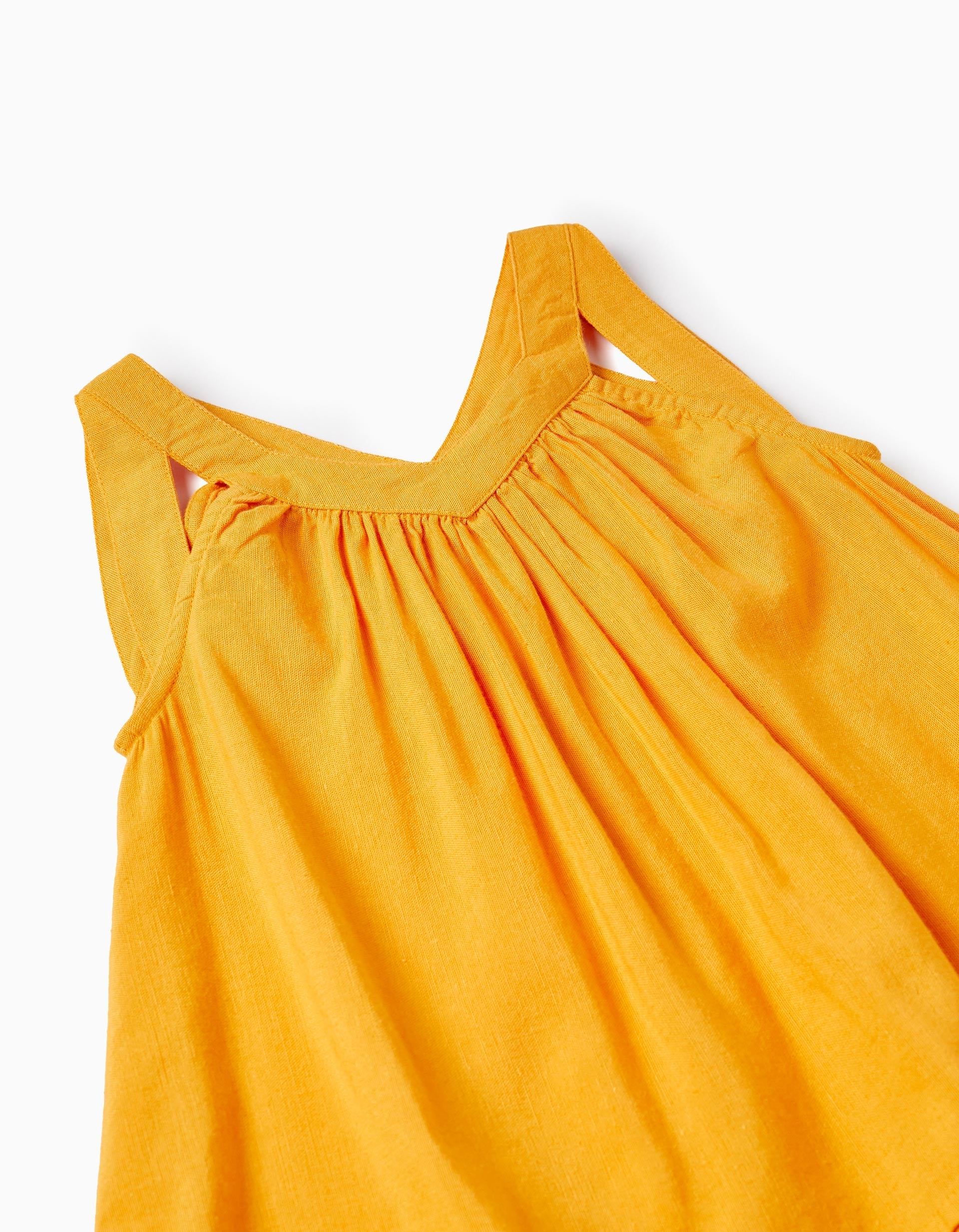 Top in Linen Blend for Girls, Yellow