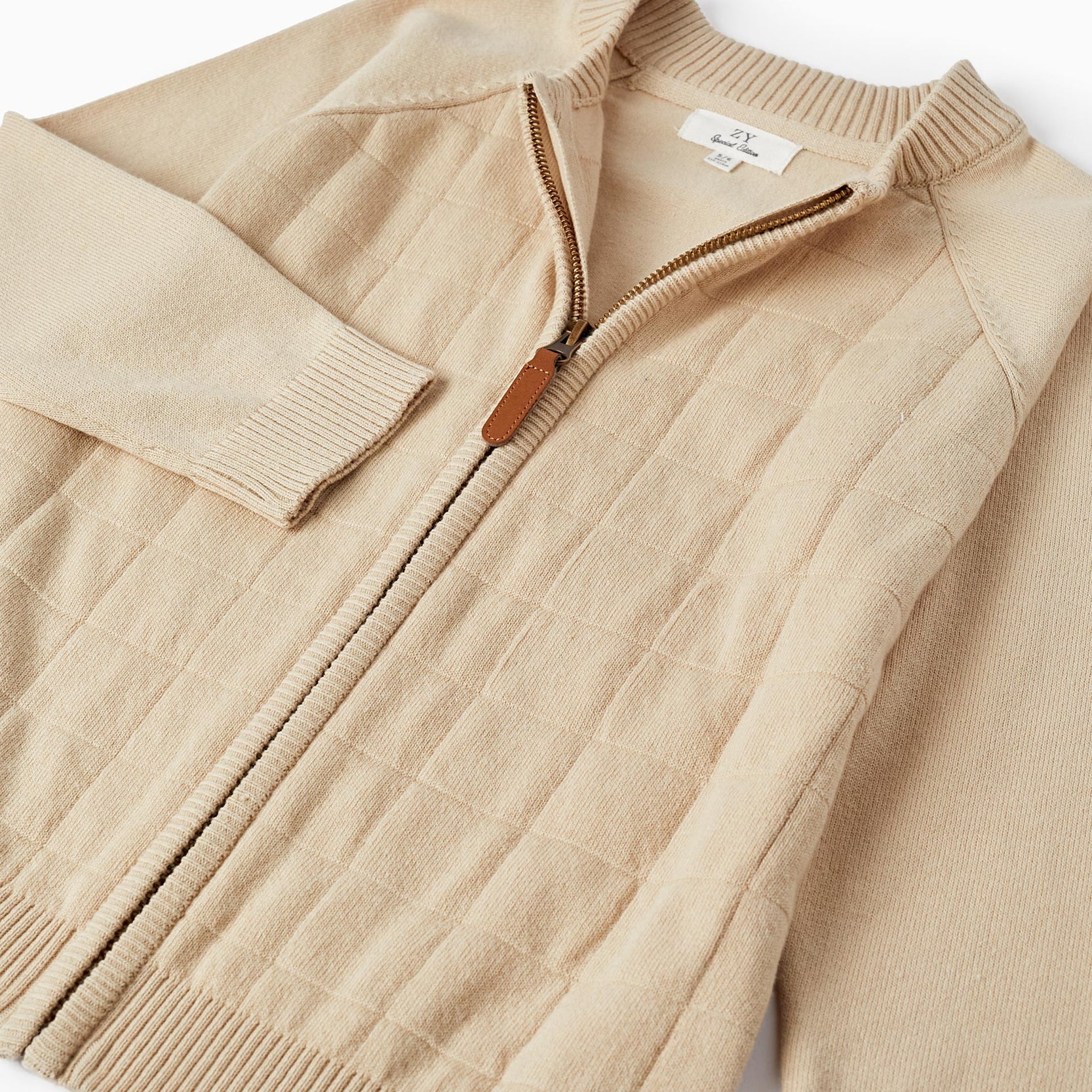 Knitted Cardigan for Boys, Beige