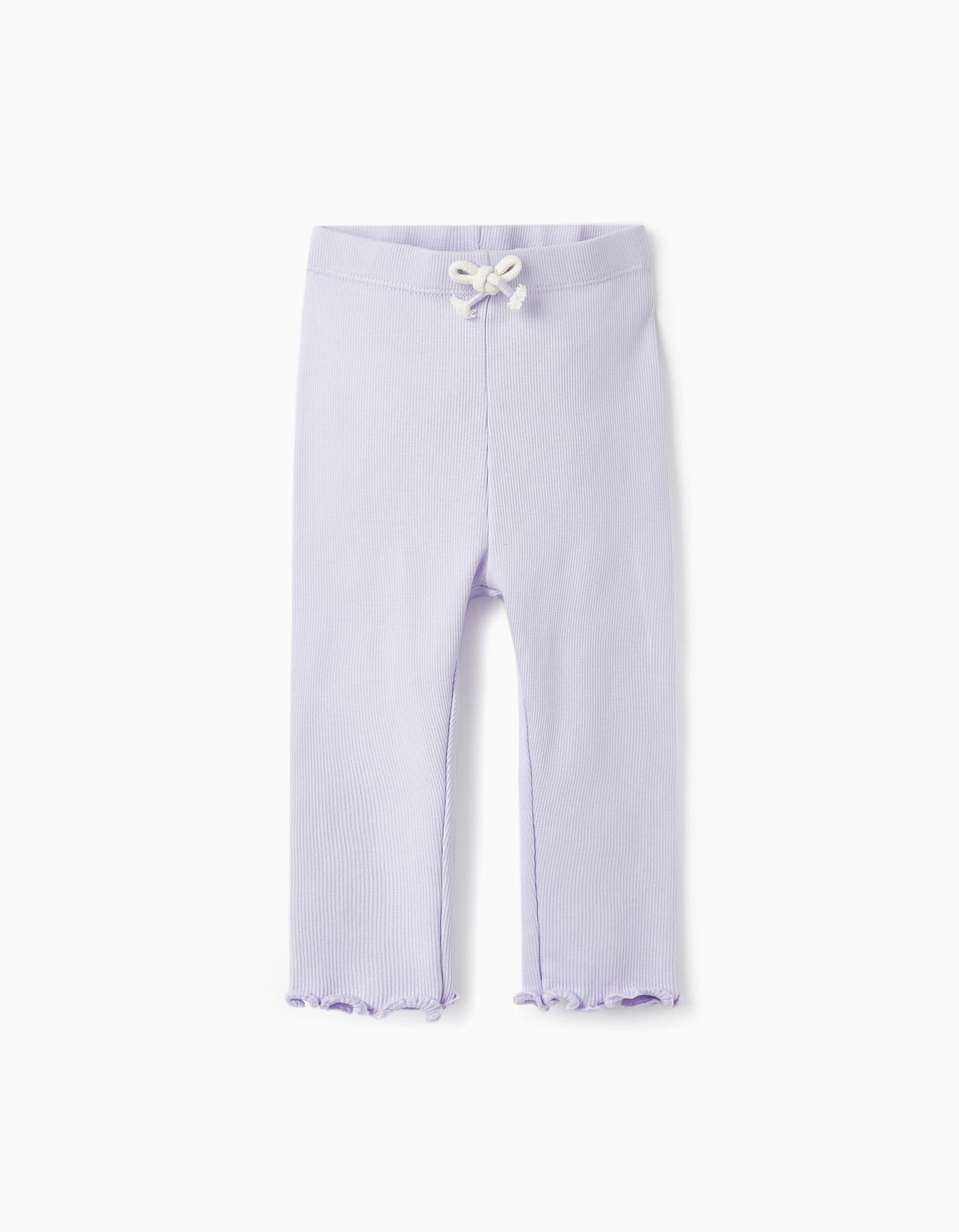 Ribbed Leggings for Baby Girls, Lilac