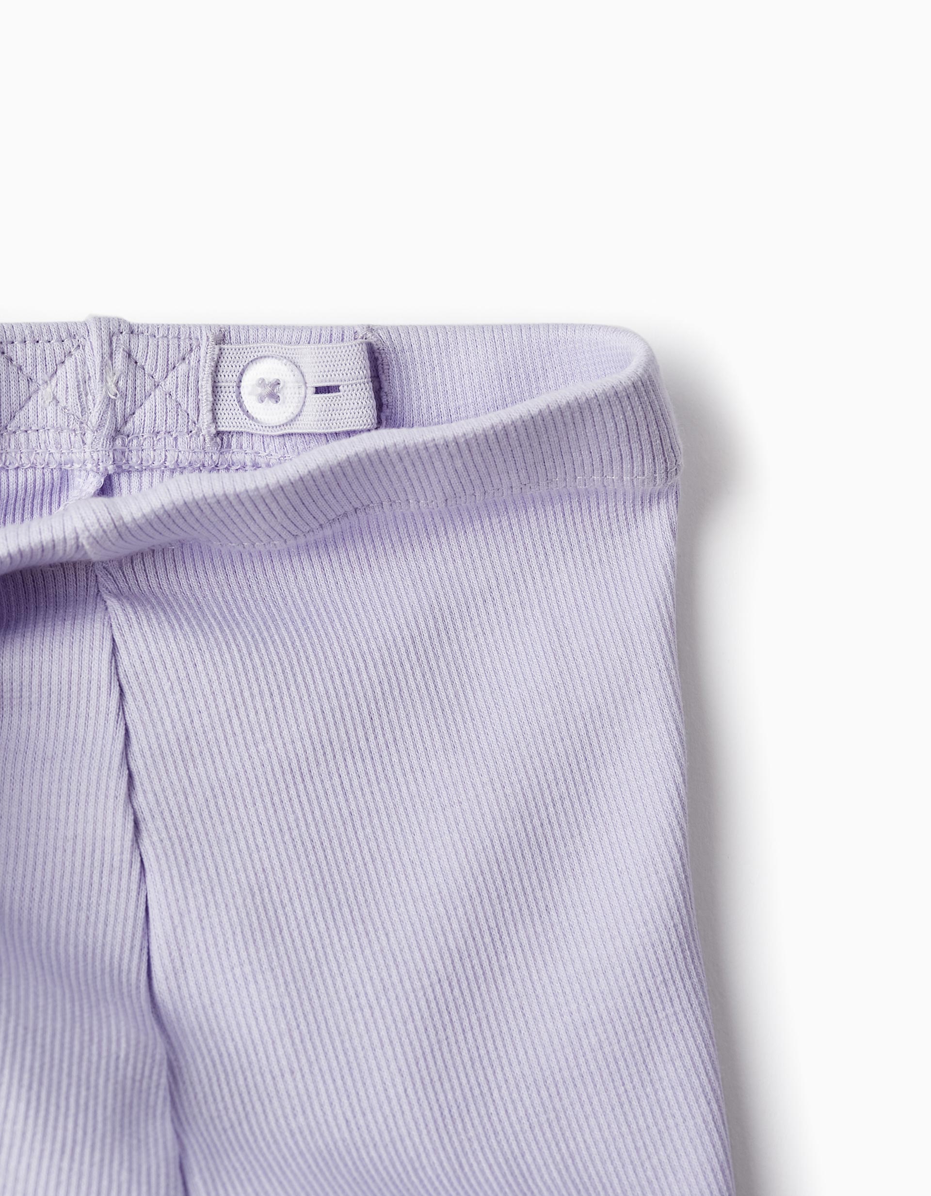 Ribbed Leggings for Baby Girls, Lilac