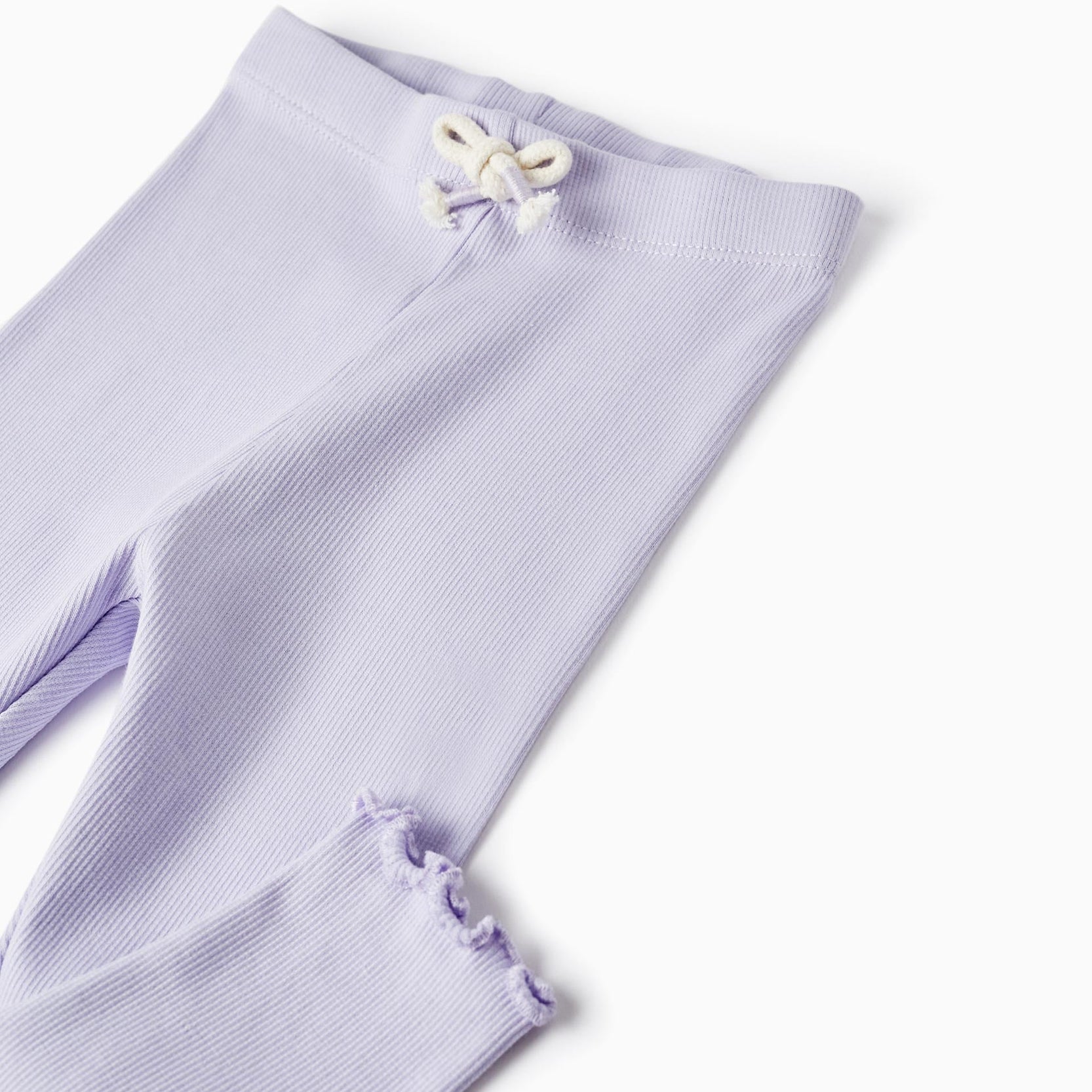 Ribbed Leggings for Baby Girls, Lilac