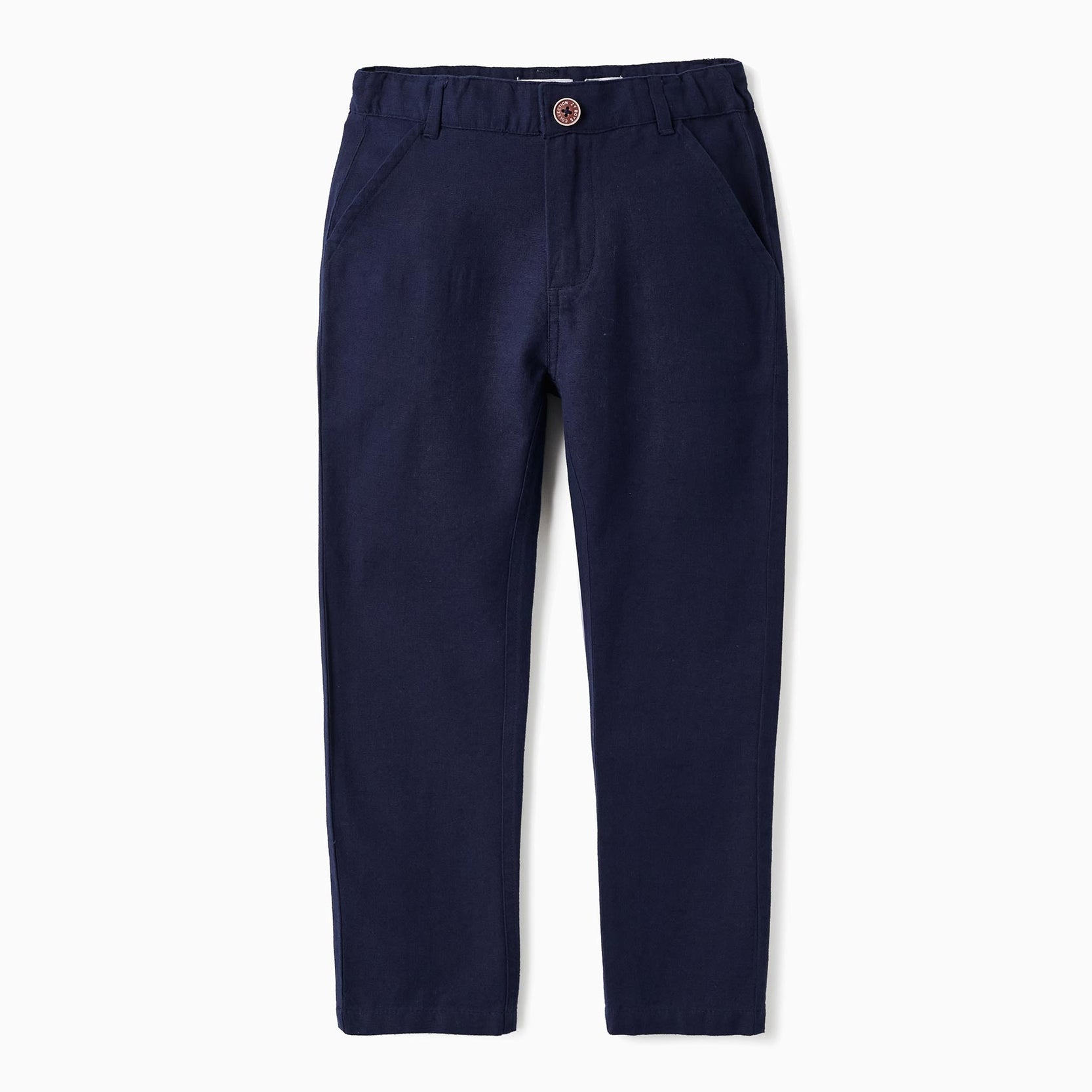 Slim Fit Trousers for Boys, Dark Blue