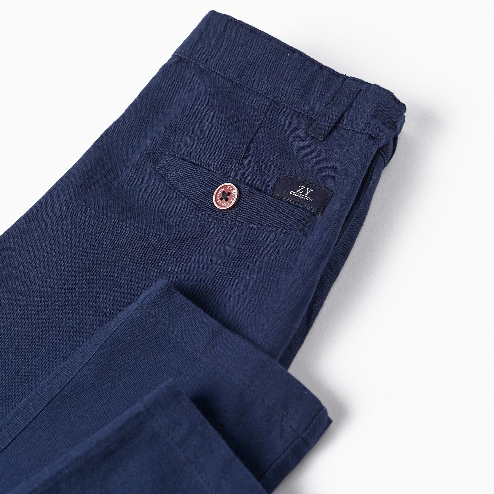 Slim Fit Trousers for Boys, Dark Blue