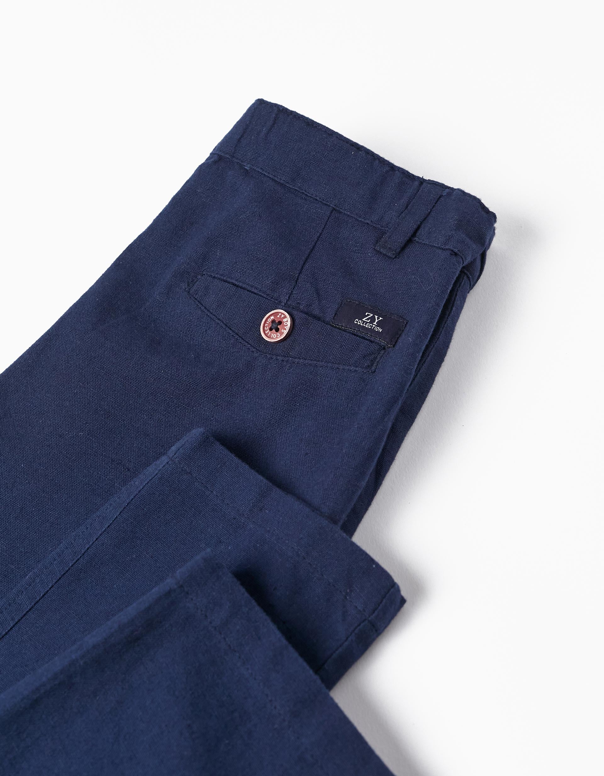 Slim Fit Trousers for Boys, Dark Blue